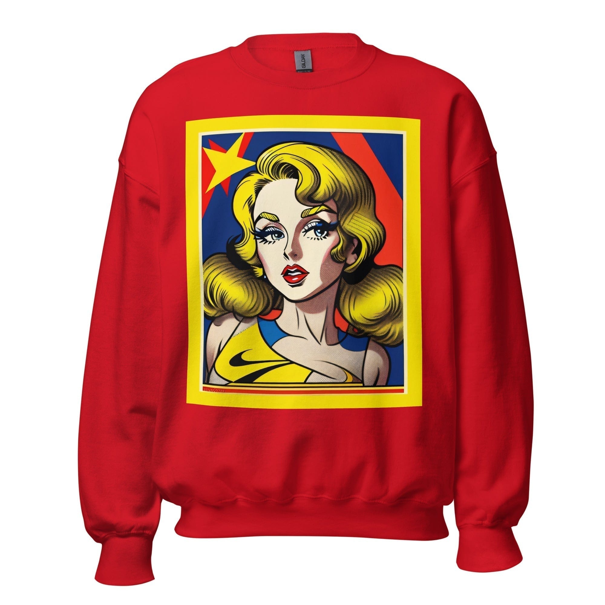 GRAPHIC T-SHIRTS Red / S Unisex Crew Neck Sweatshirt - Vintage American Comic Series v.36