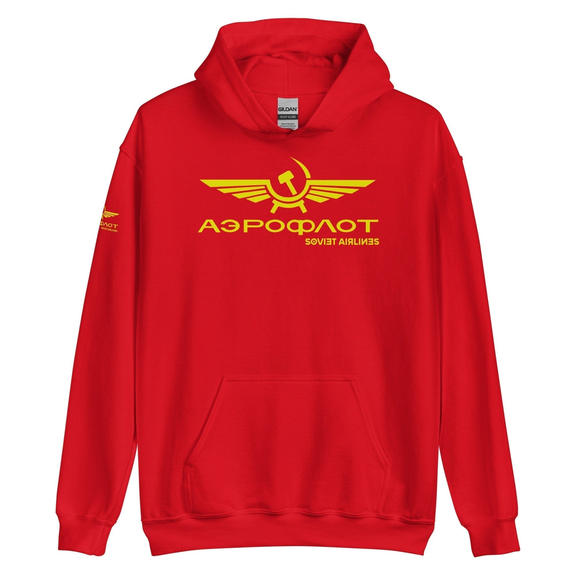 GRAPHIC T-SHIRTS Red / S Unisex Heavy Blend Hoodie - Aeroflot Soviet Airlines v.11