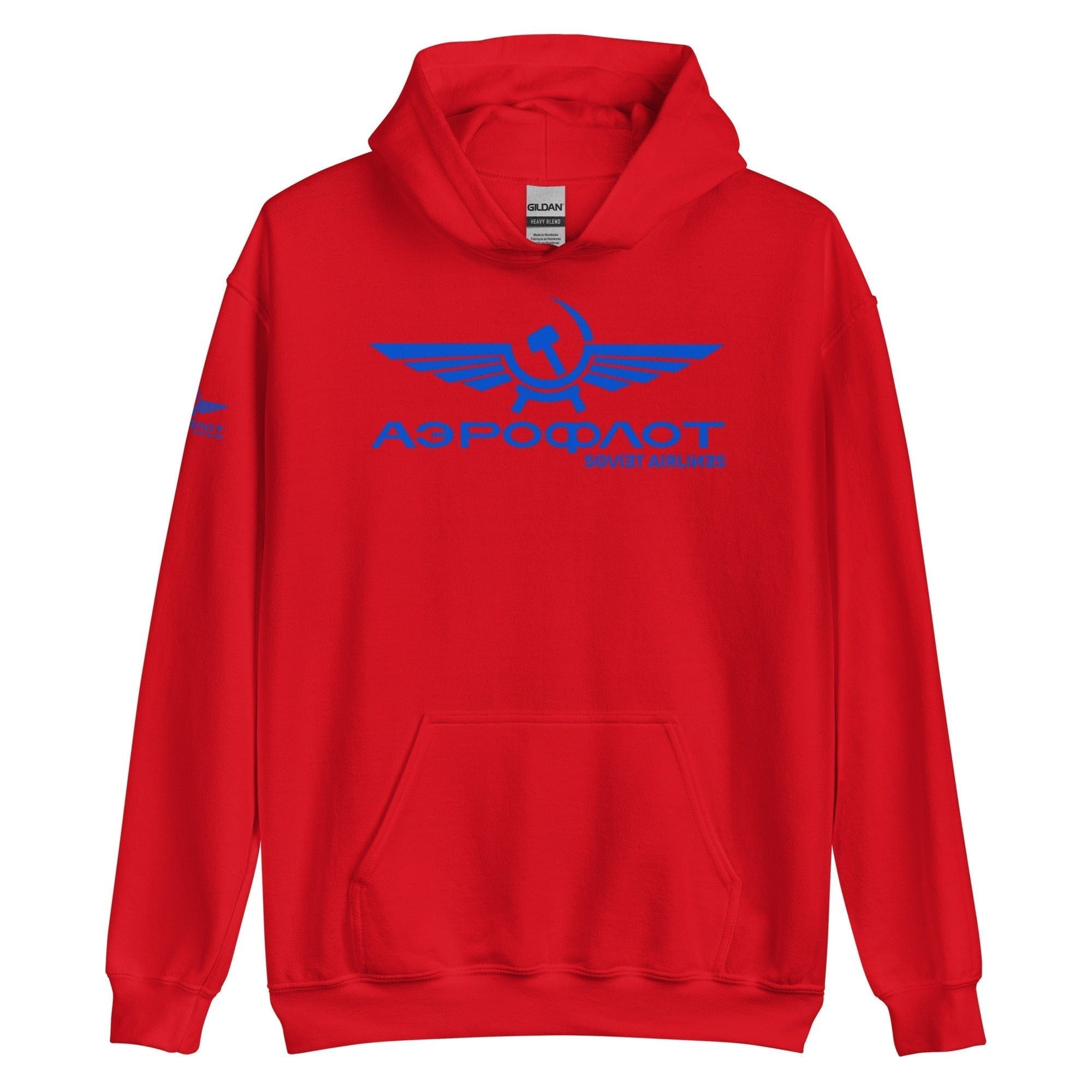 GRAPHIC T-SHIRTS Red / S Unisex Heavy Blend Hoodie - Aeroflot Soviet Airlines v.12