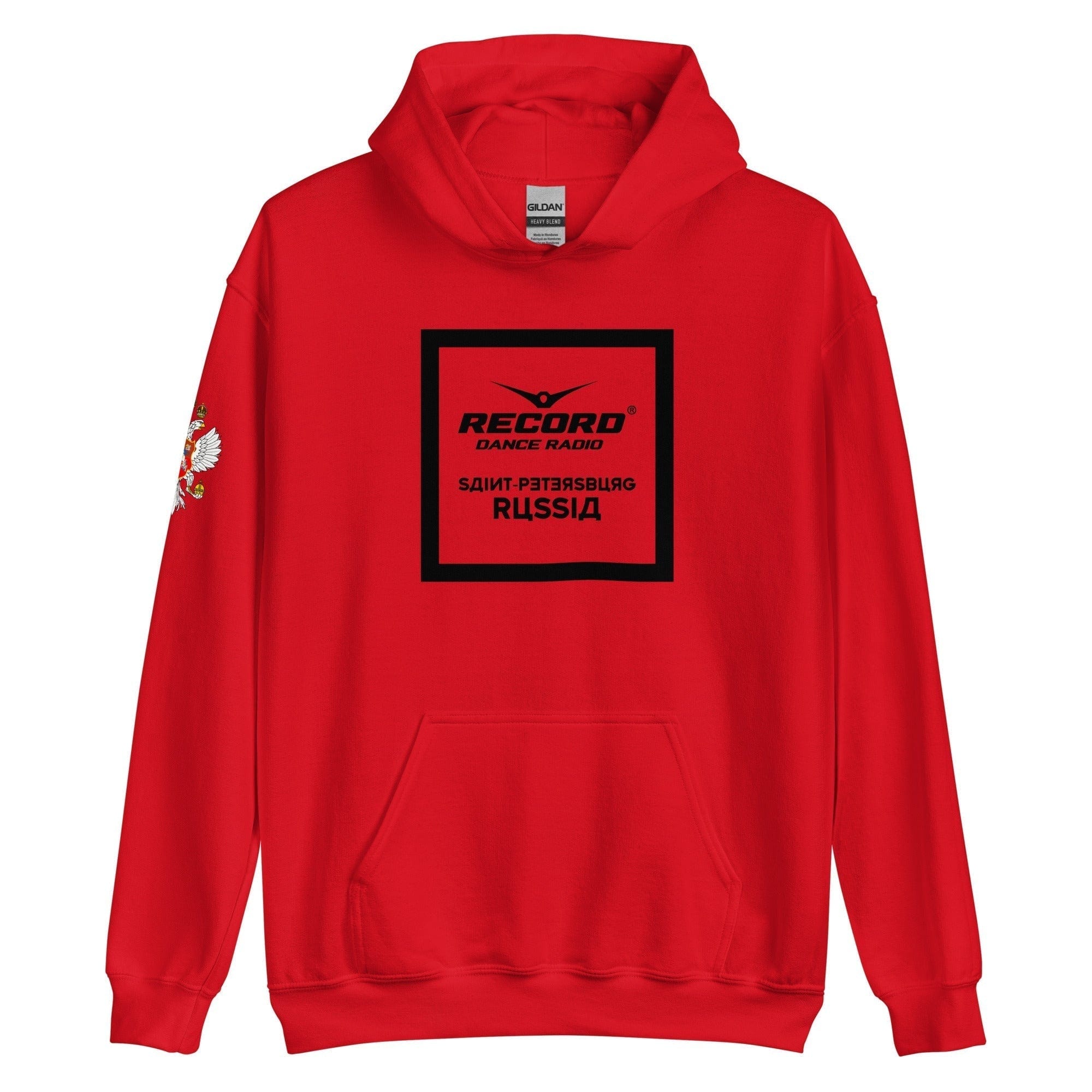 GRAPHIC T-SHIRTS Red / S Unisex Heavy Blend Hoodie - Record Dance Radio Saint-Petersburg Russia