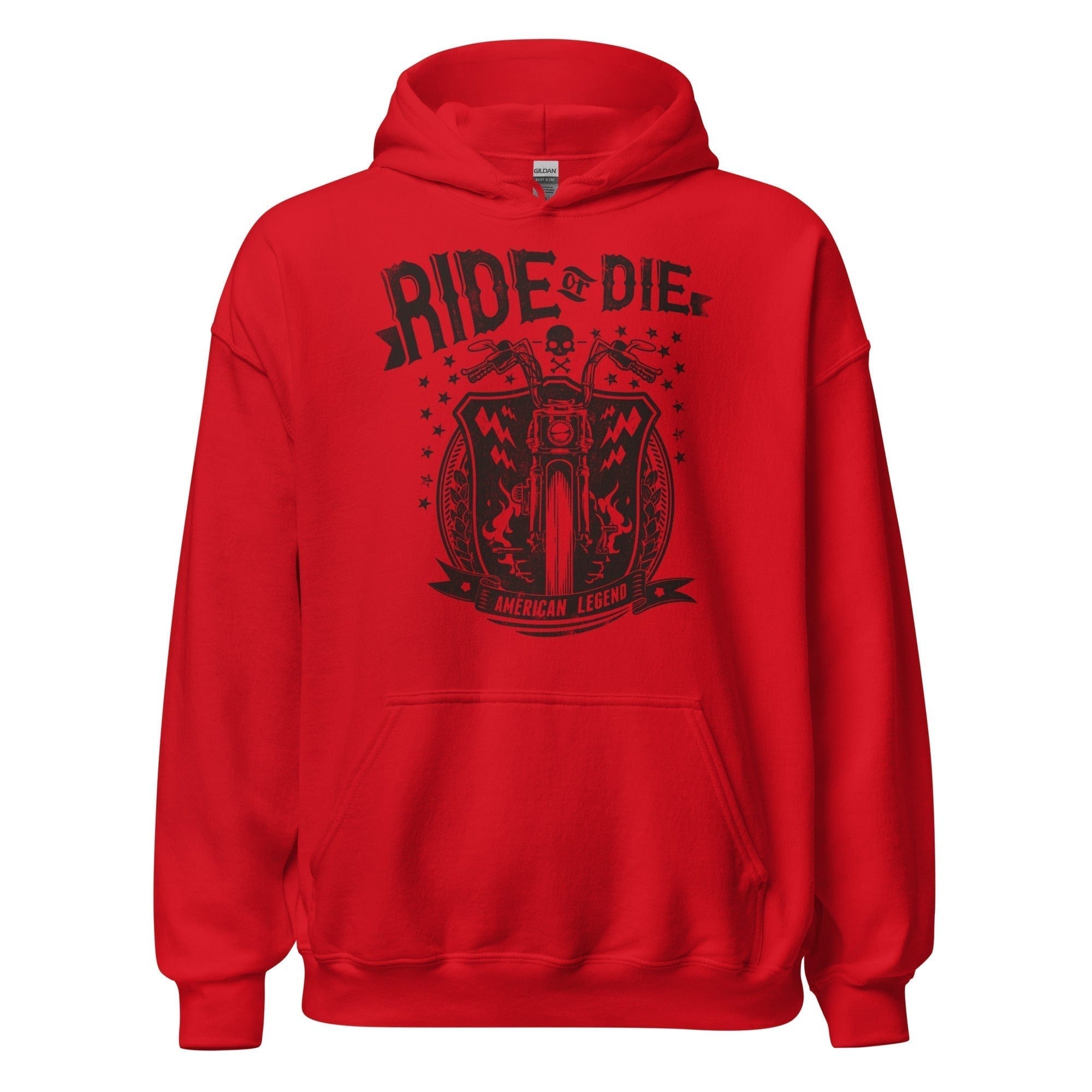 GRAPHIC T-SHIRTS Red / S Unisex Heavy Blend Hoodie - Ride Or Die American Legend