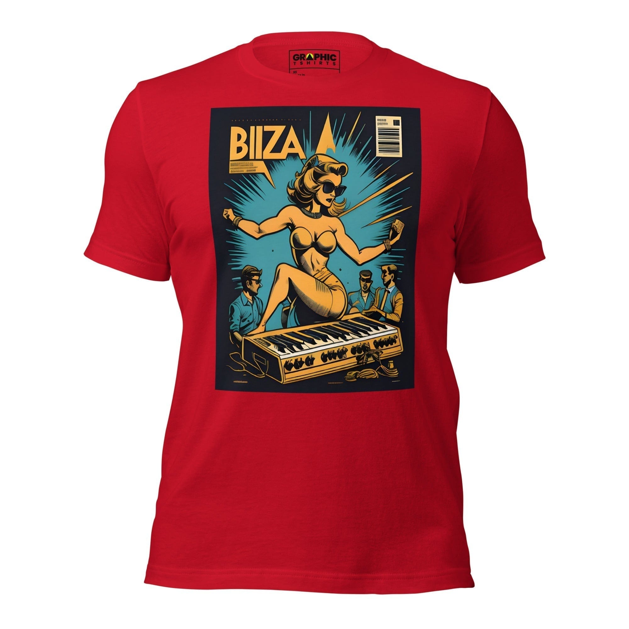 GRAPHIC T-SHIRTS Red / XS Unisex Crew Neck T-Shirt - Ibiza Night Club Heroes Comic Series v.19