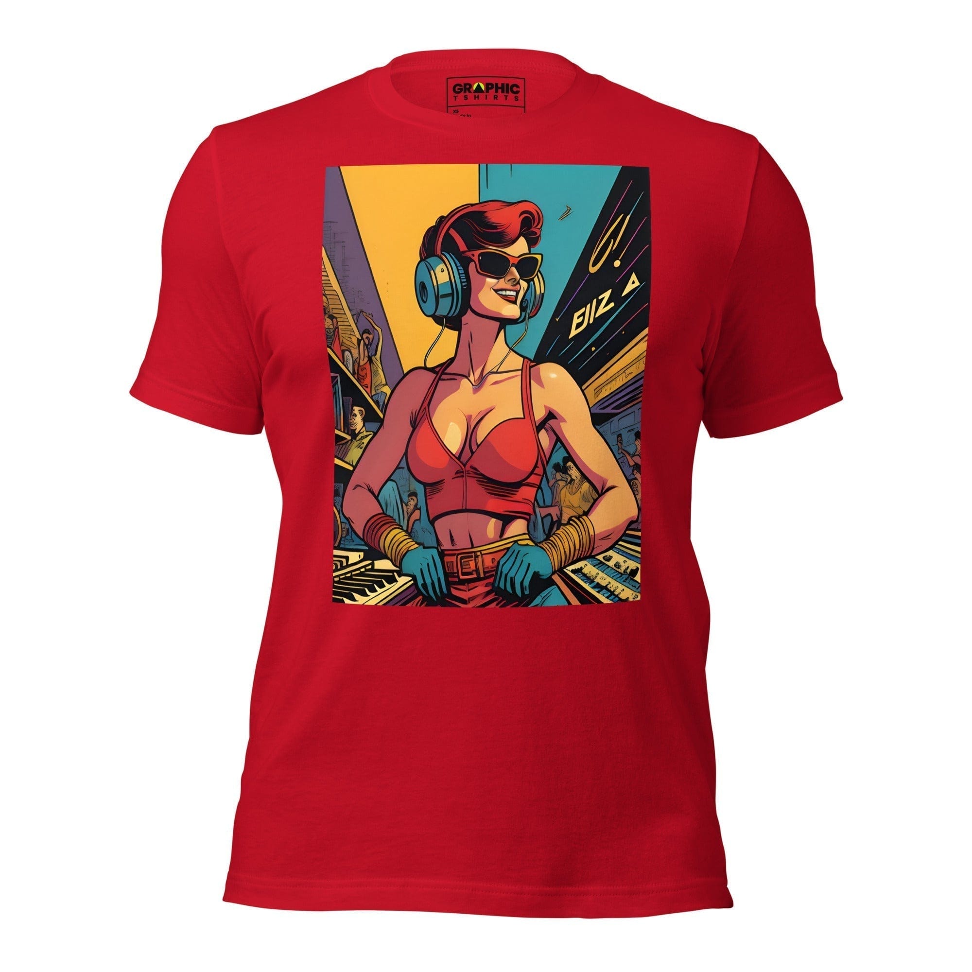 GRAPHIC T-SHIRTS Red / XS Unisex Crew Neck T-Shirt - Ibiza Night Club Heroes Comic Series v.50