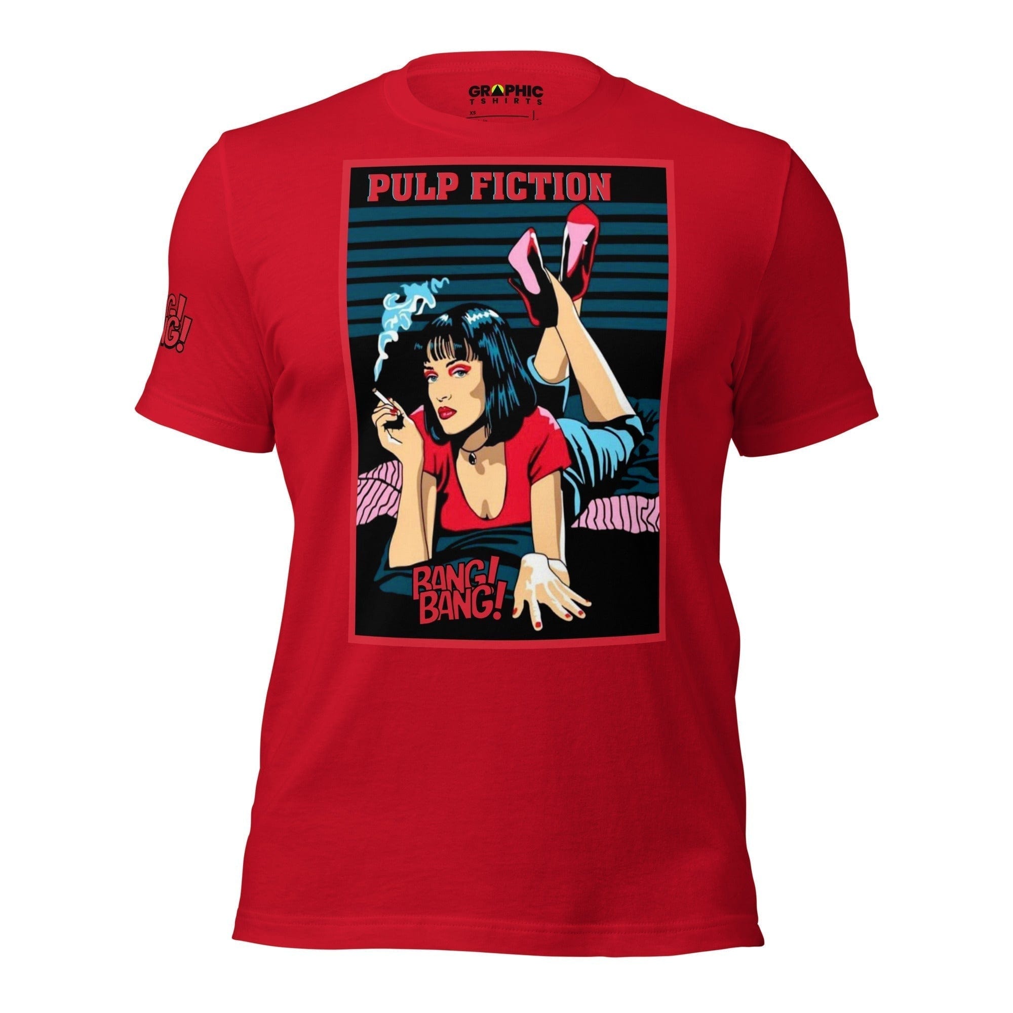 GRAPHIC T-SHIRTS Red / XS Unisex Crew Neck T-Shirt - Pulp Fiction Bang! Bang! 💥