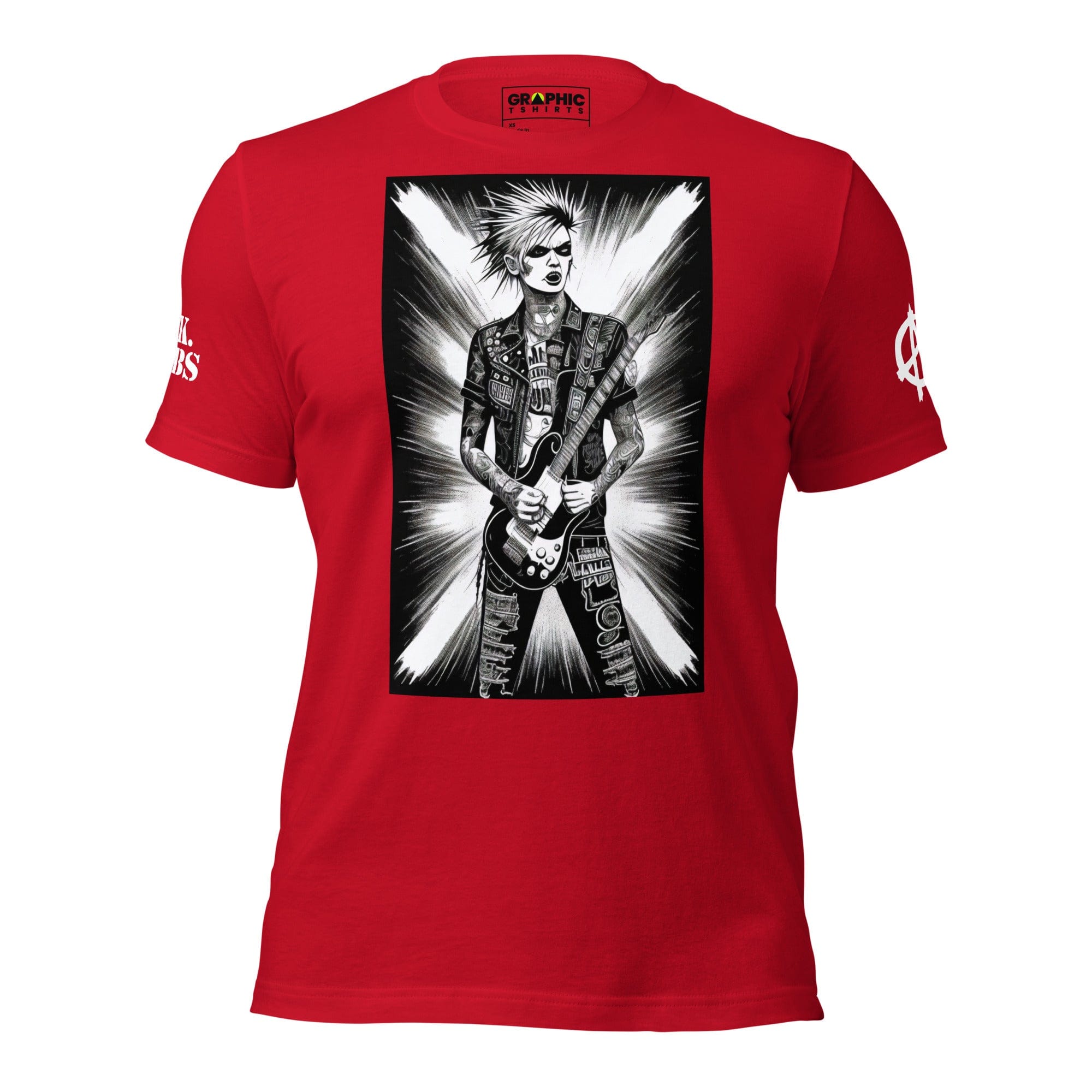 GRAPHIC T-SHIRTS Red / XS Unisex Crew Neck T-Shirt - Punk Rock Star