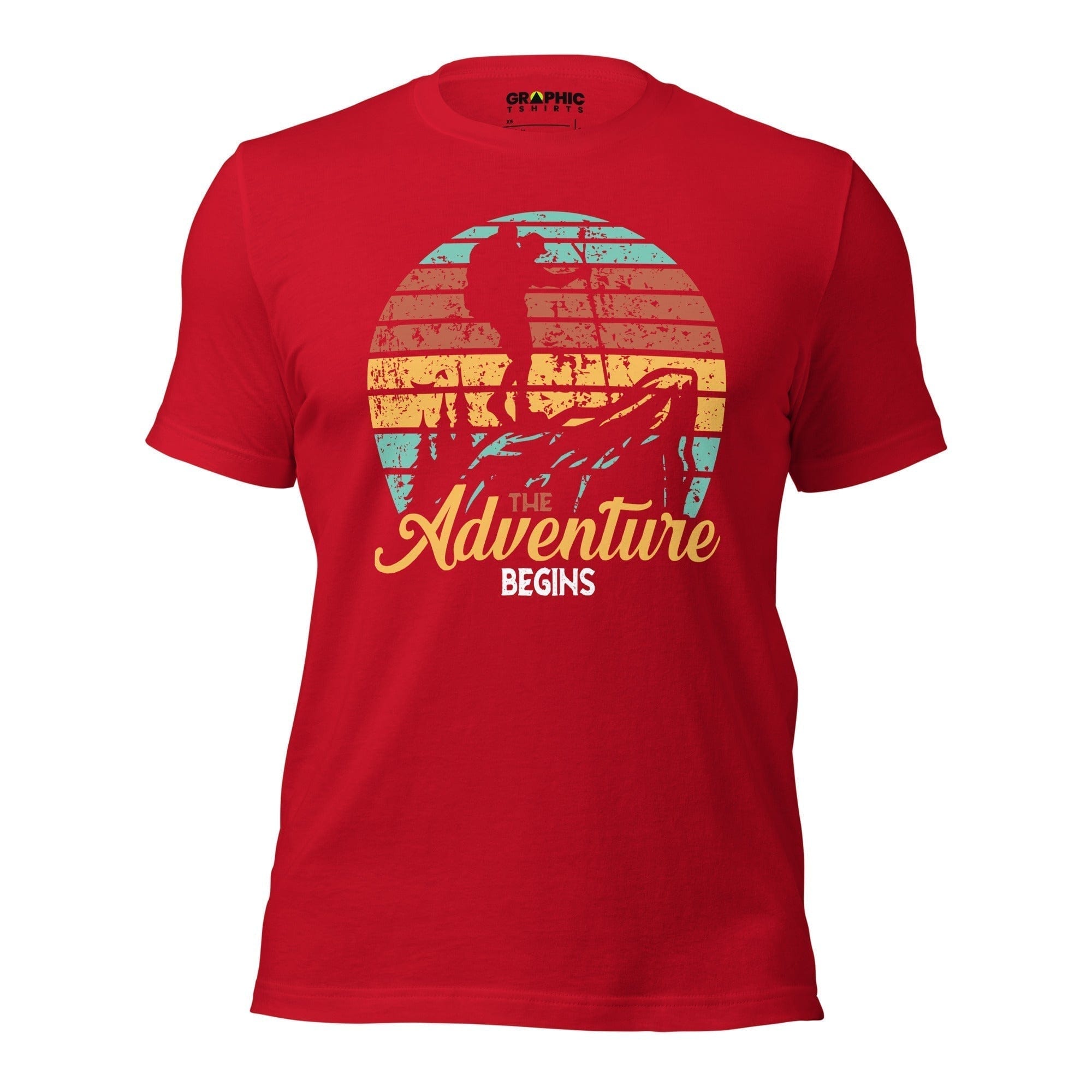 GRAPHIC T-SHIRTS Red / XS Unisex Staple T-Shirt - The Adventure Begins