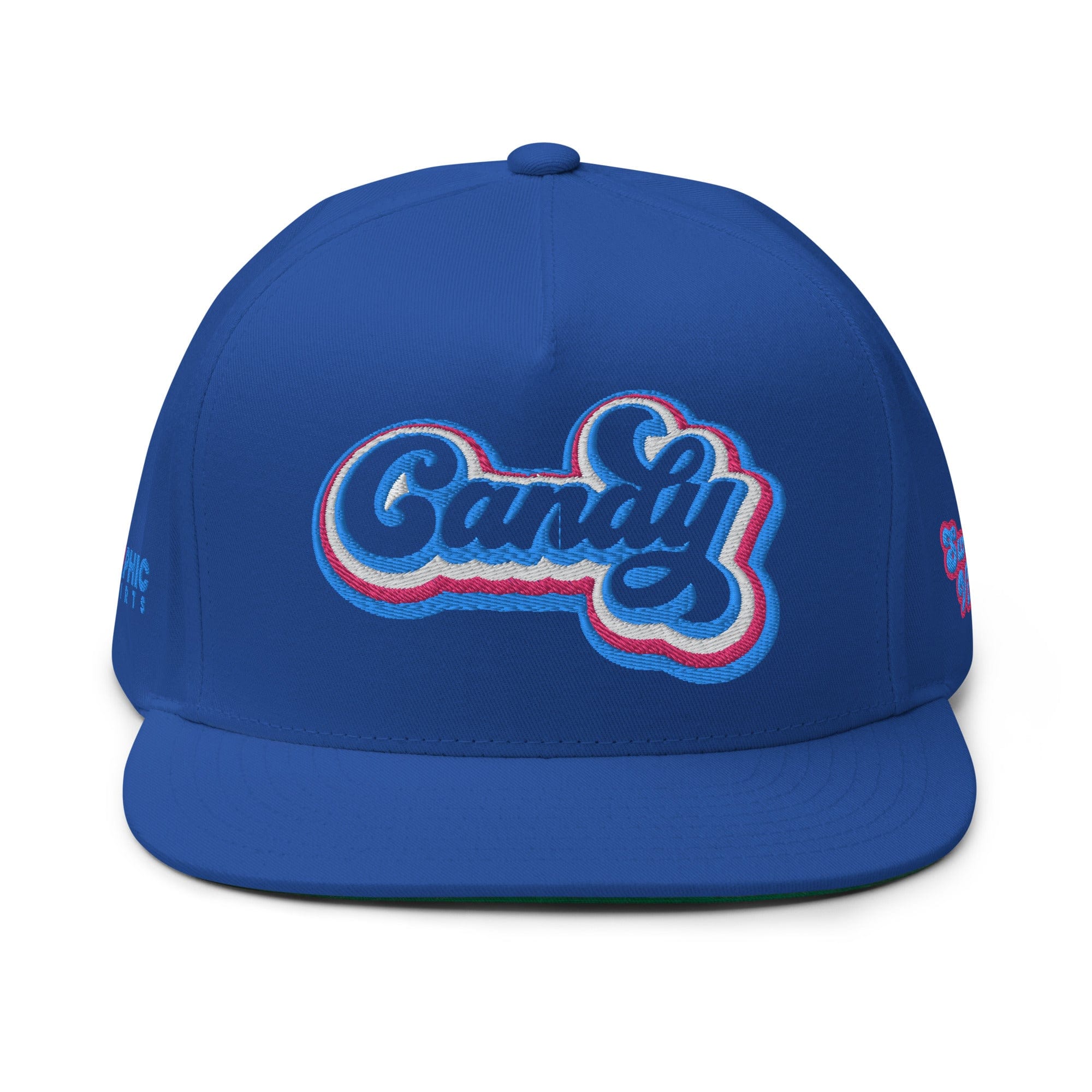 GRAPHIC T-SHIRTS Royal Blue Flat Bill Cap - CANDY