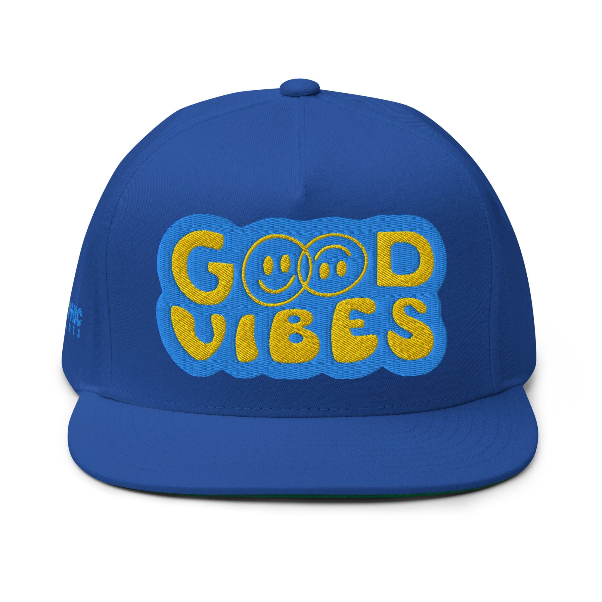 GRAPHIC T-SHIRTS Royal Blue Flat Bill Cap - Good Vibes