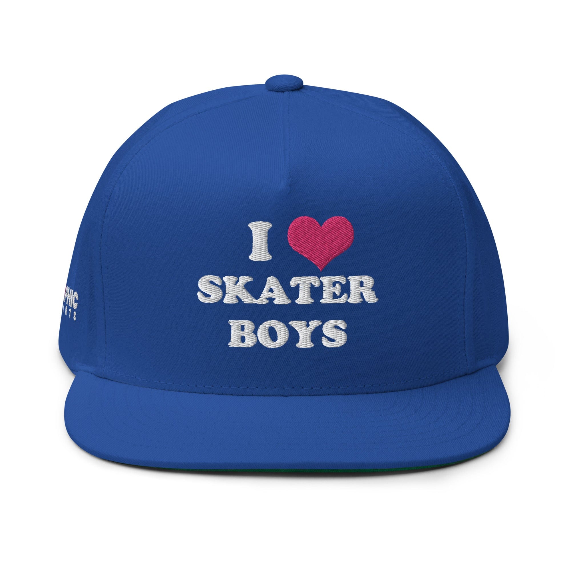 GRAPHIC T-SHIRTS Royal Blue Flat Bill Cap - I Love Skater Boys