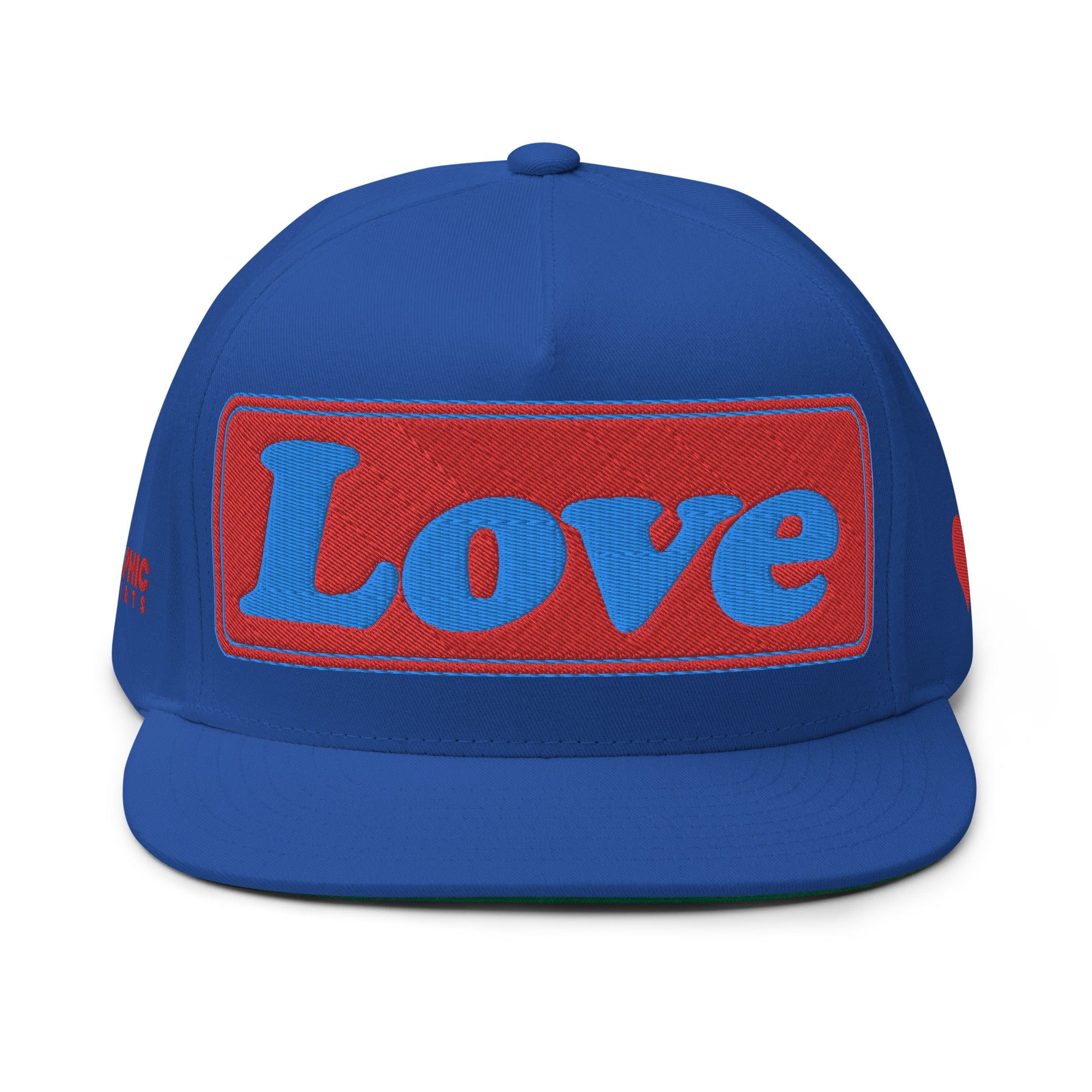 GRAPHIC T-SHIRTS Royal Blue Flat Bill Cap - LOVE