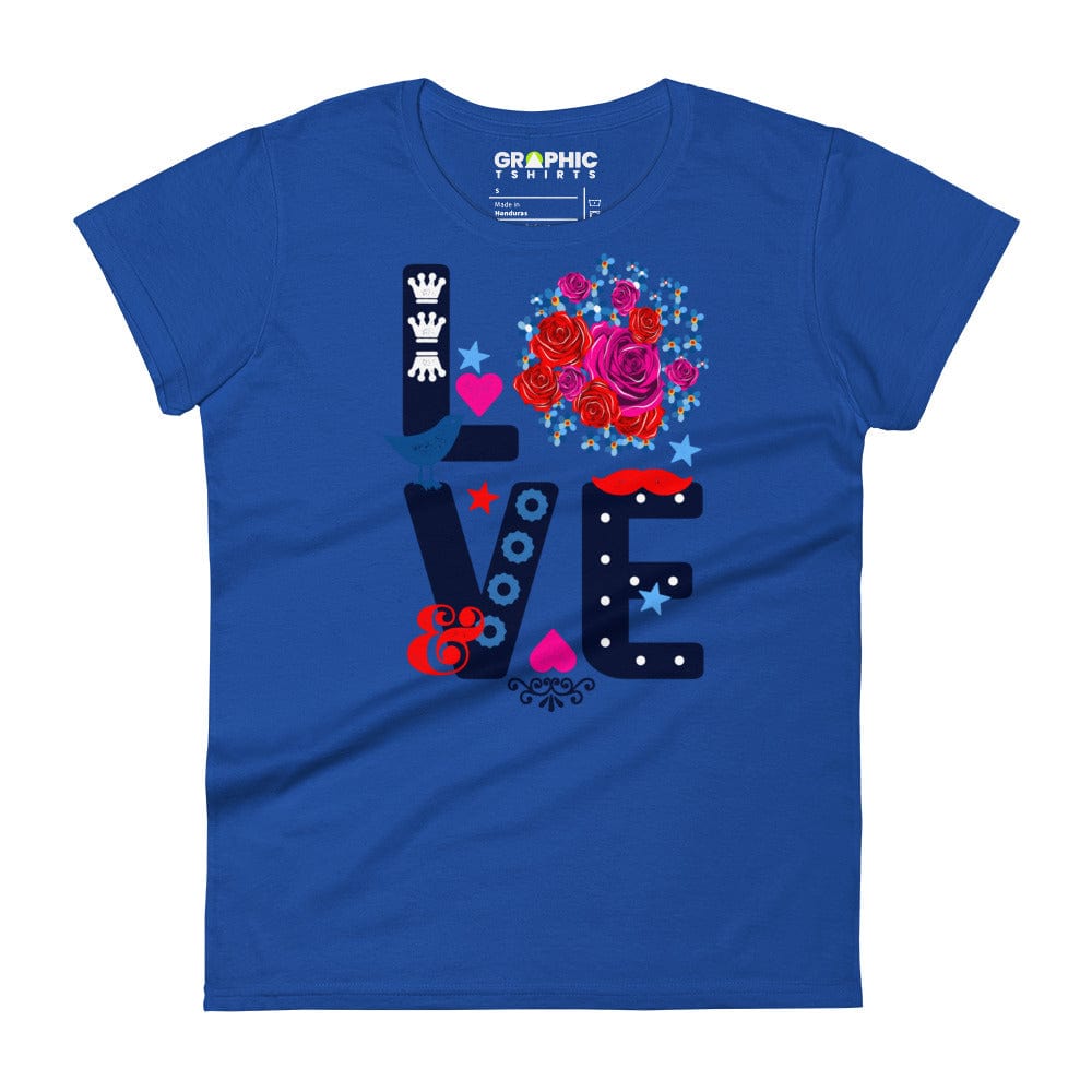 GRAPHIC T-SHIRTS Royal Blue / S Women's Fashion Fit T-Shirt - Love