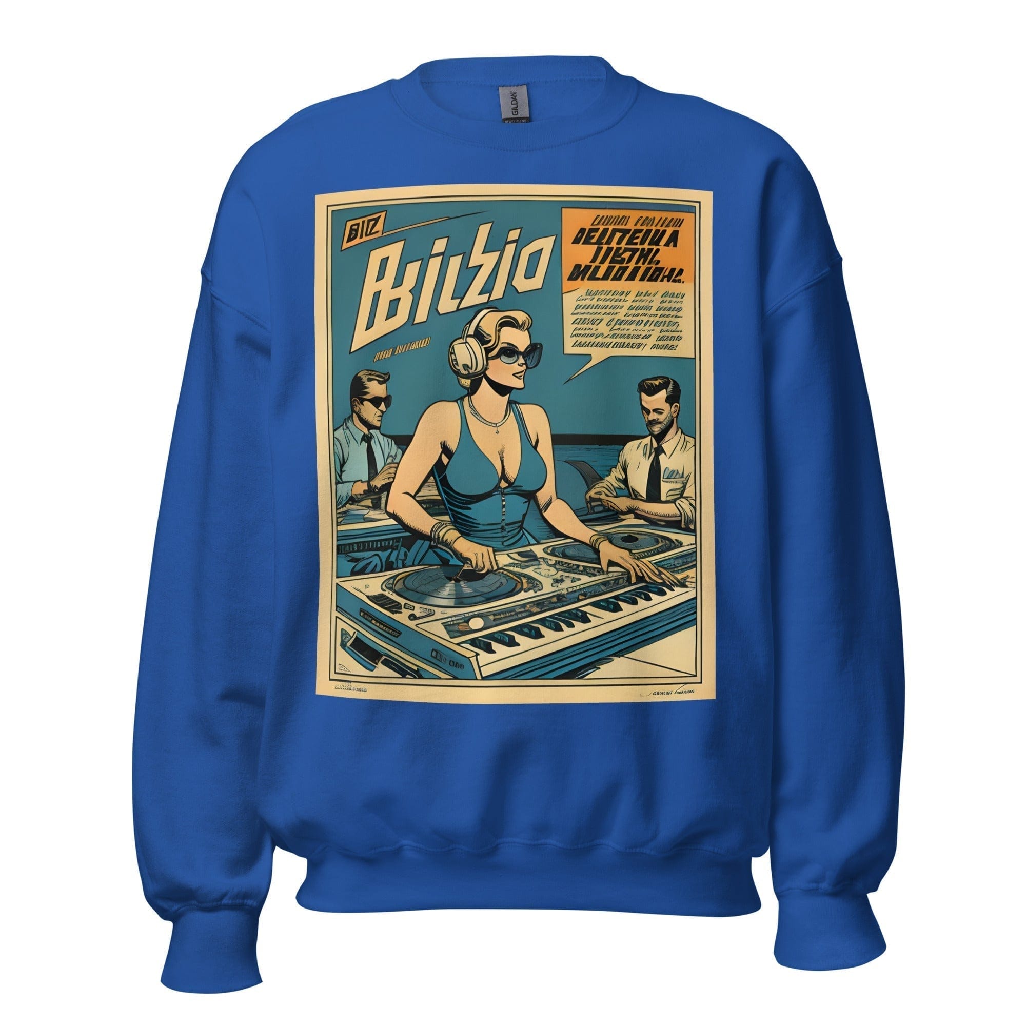 GRAPHIC T-SHIRTS Royal / S Unisex Crew Neck Sweatshirt - Ibiza Night Club Heroes Comic Series v.12