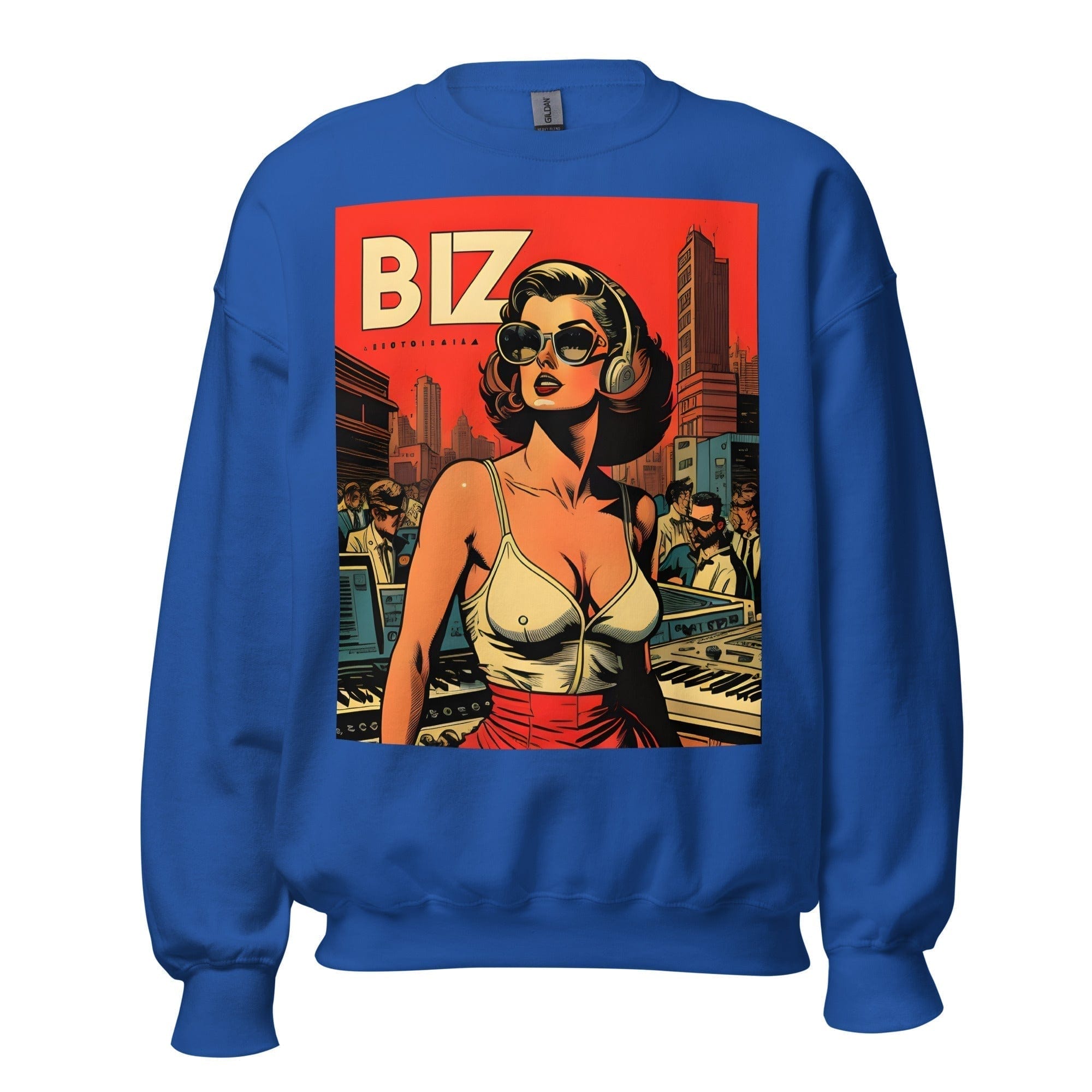 GRAPHIC T-SHIRTS Royal / S Unisex Crew Neck Sweatshirt - Ibiza Night Club Heroes Comic Series v.7