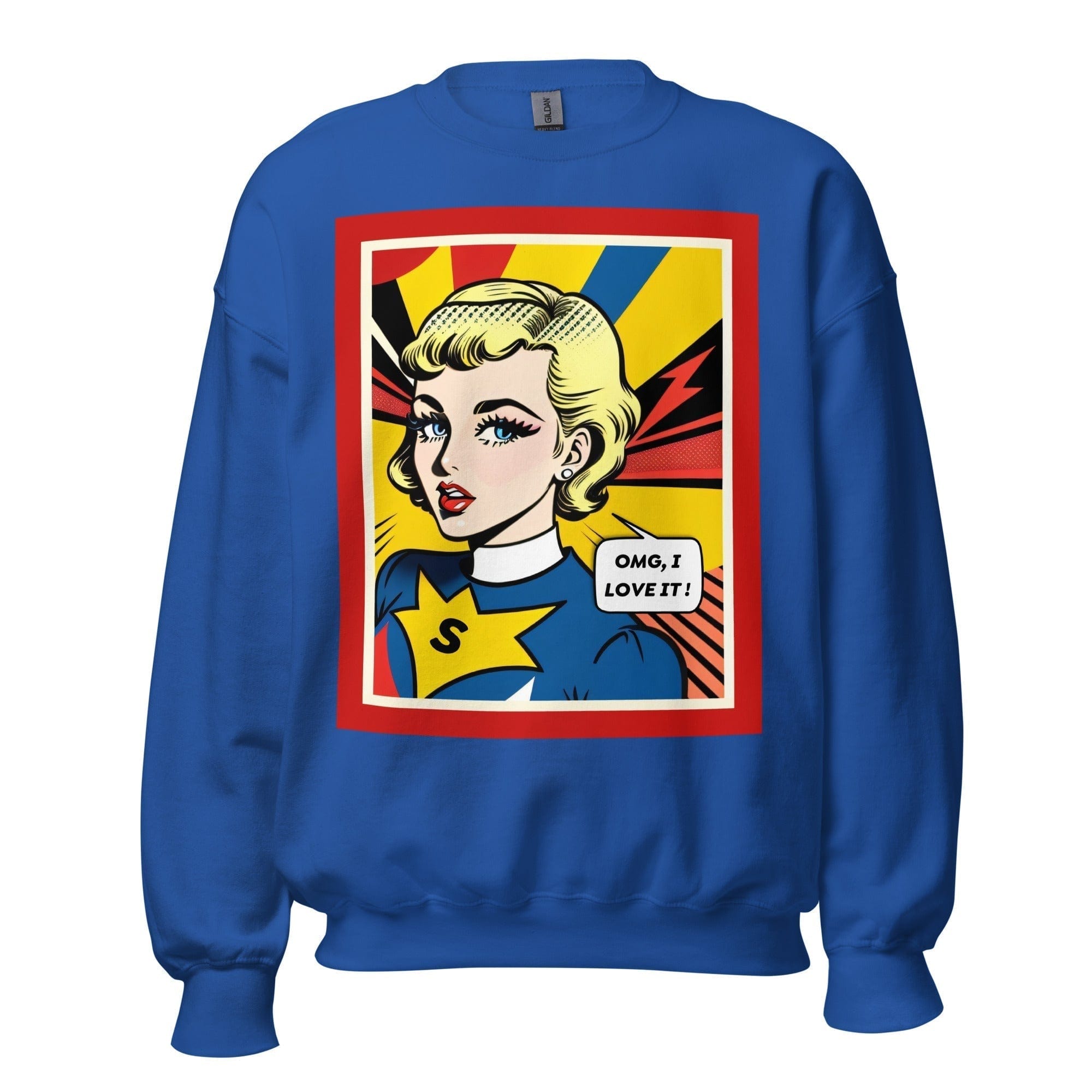 GRAPHIC T-SHIRTS Royal / S Unisex Crew Neck Sweatshirt - Vintage American Comic Series v.12