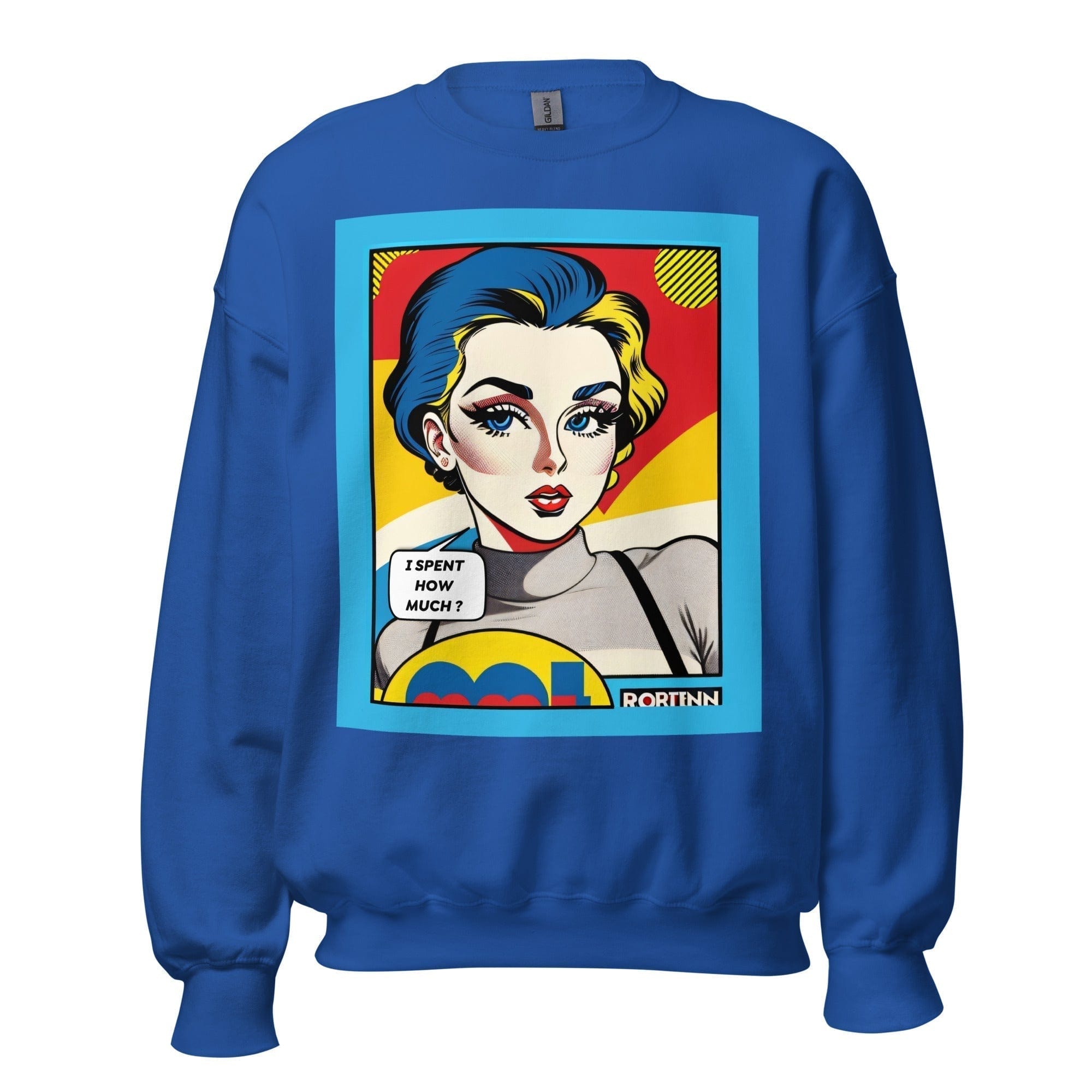 GRAPHIC T-SHIRTS Royal / S Unisex Crew Neck Sweatshirt - Vintage American Comic Series v.24