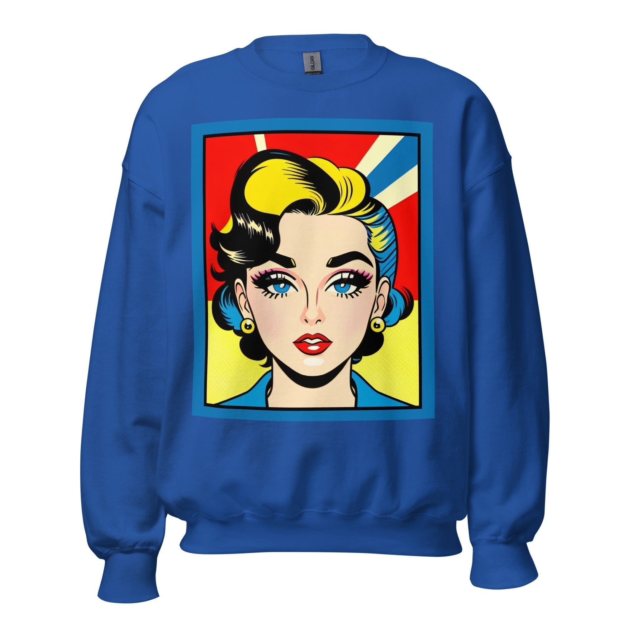 GRAPHIC T-SHIRTS Royal / S Unisex Crew Neck Sweatshirt - Vintage American Comic Series v.26