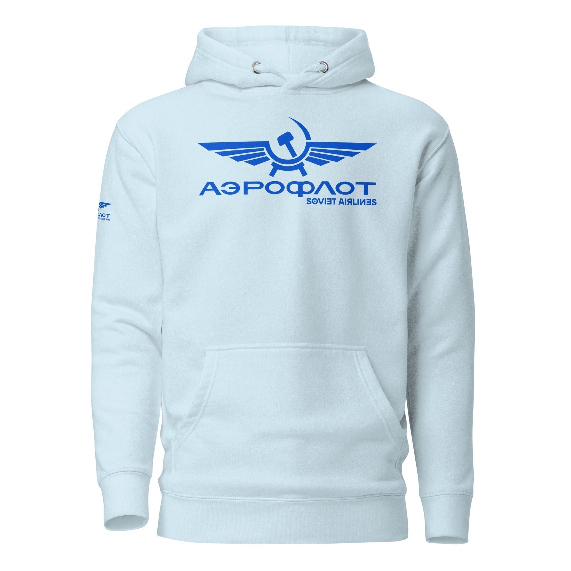 GRAPHIC T-SHIRTS Sky Blue / S Unisex Premium Hoodie - Aeroflot Soviet Airlines v.9