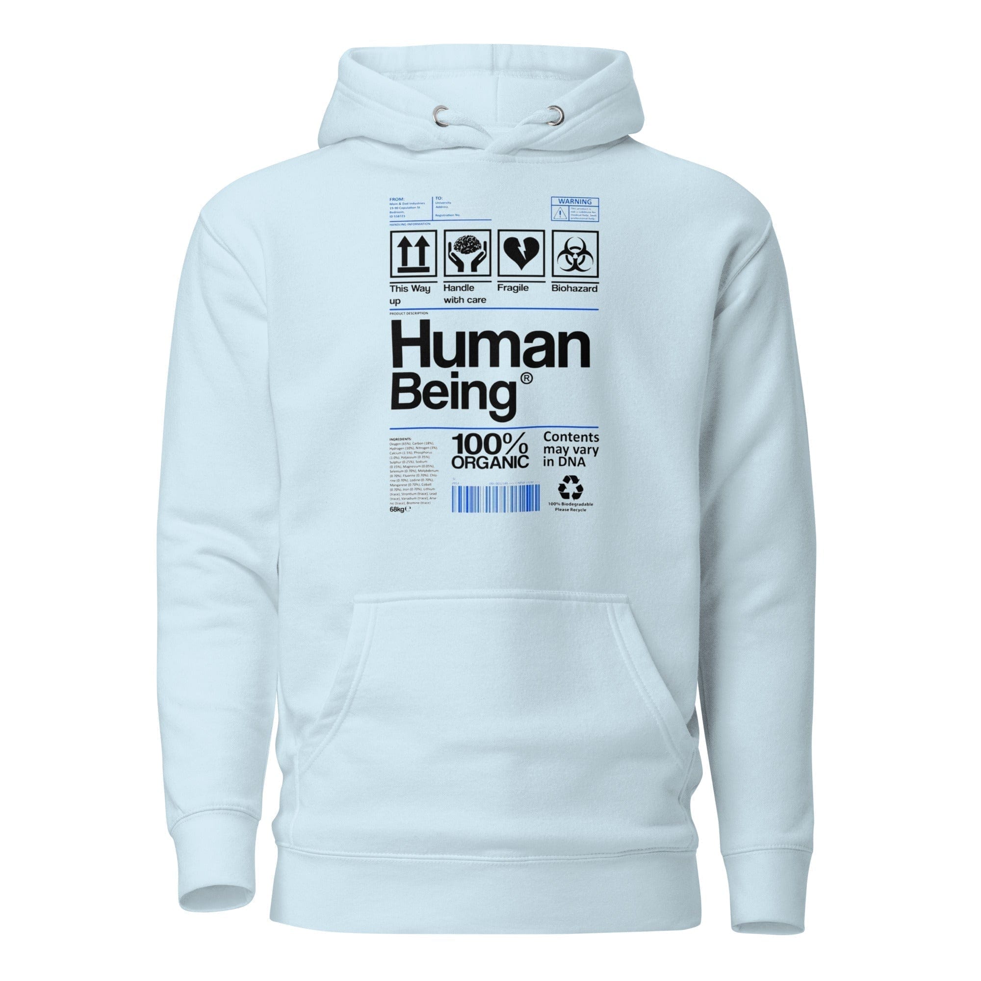 GRAPHIC T-SHIRTS Sky Blue / S Unisex Premium Hoodie - Human Being