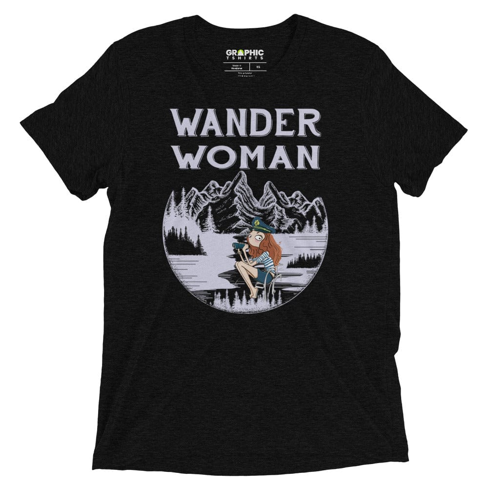 GRAPHIC T-SHIRTS Solid Black Triblend / XS Women's Tri-Blend T-Shirt - Wander Woman