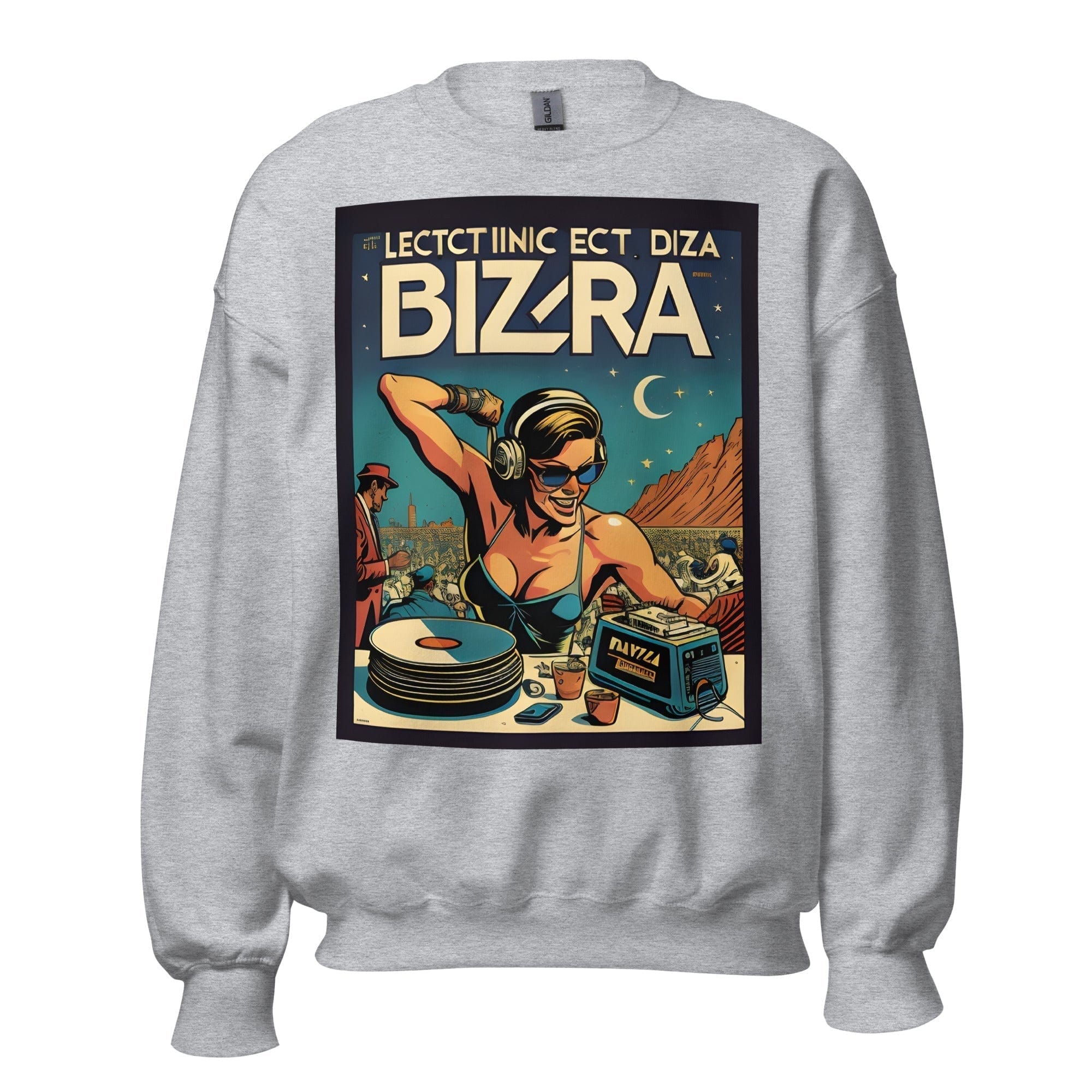 GRAPHIC T-SHIRTS Sport Grey / S Unisex Crew Neck Sweatshirt - Ibiza Night Club Heroes Comic Series v.17