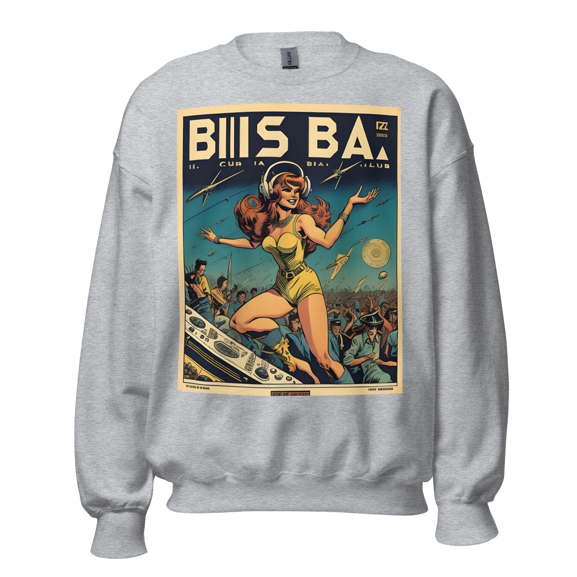 GRAPHIC T-SHIRTS Sport Grey / S Unisex Crew Neck Sweatshirt - Ibiza Night Club Heroes Comic Series v.20