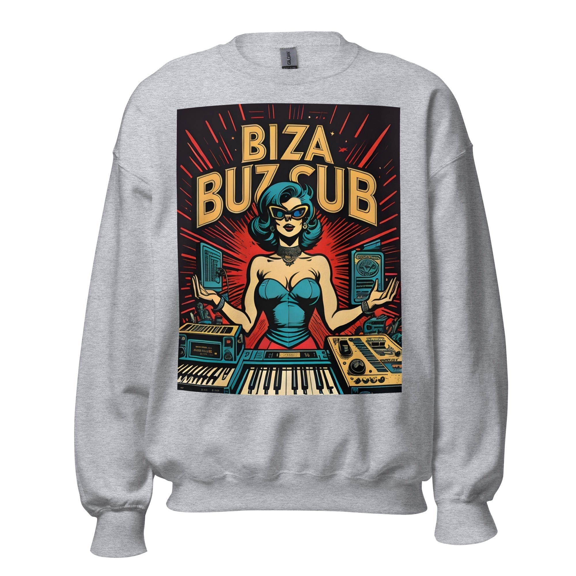 GRAPHIC T-SHIRTS Sport Grey / S Unisex Crew Neck Sweatshirt - Ibiza Night Club Heroes Comic Series v.21