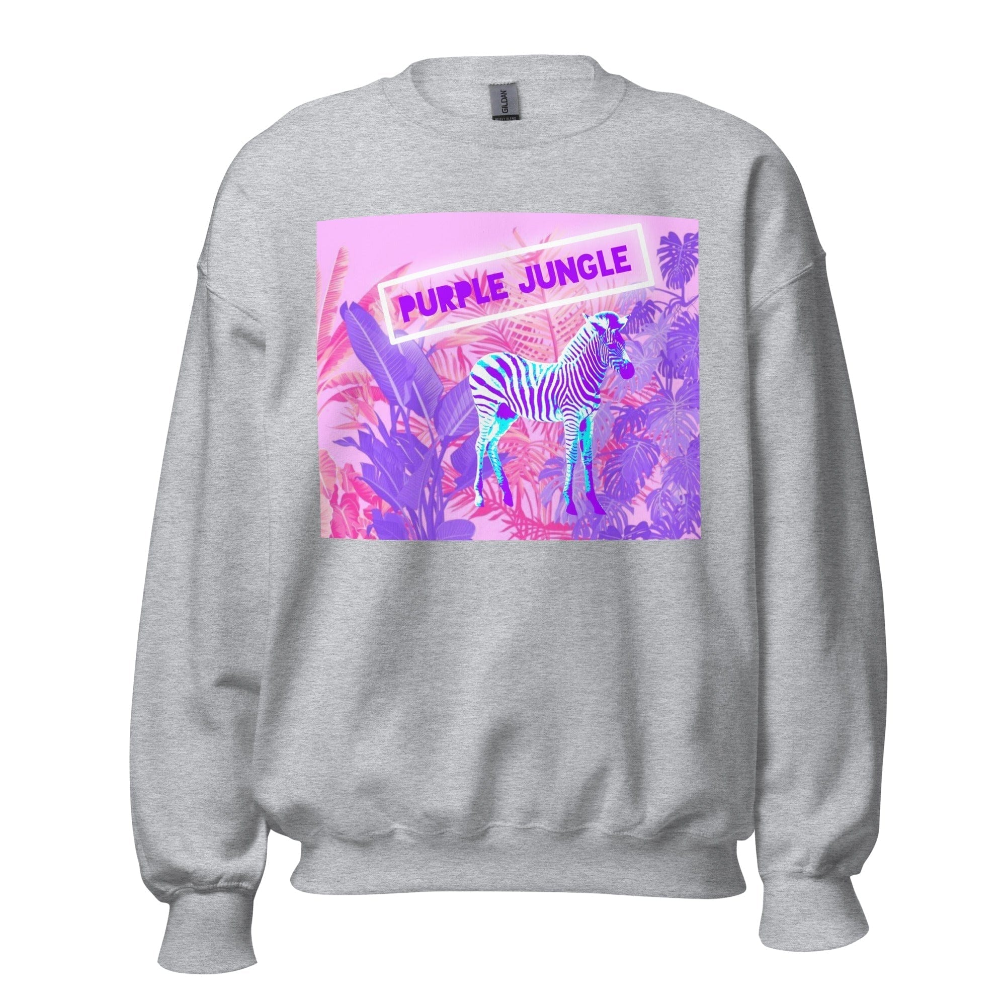 GRAPHIC T-SHIRTS Sport Grey / S Unisex Crew Neck Sweatshirt - Purple Jungle