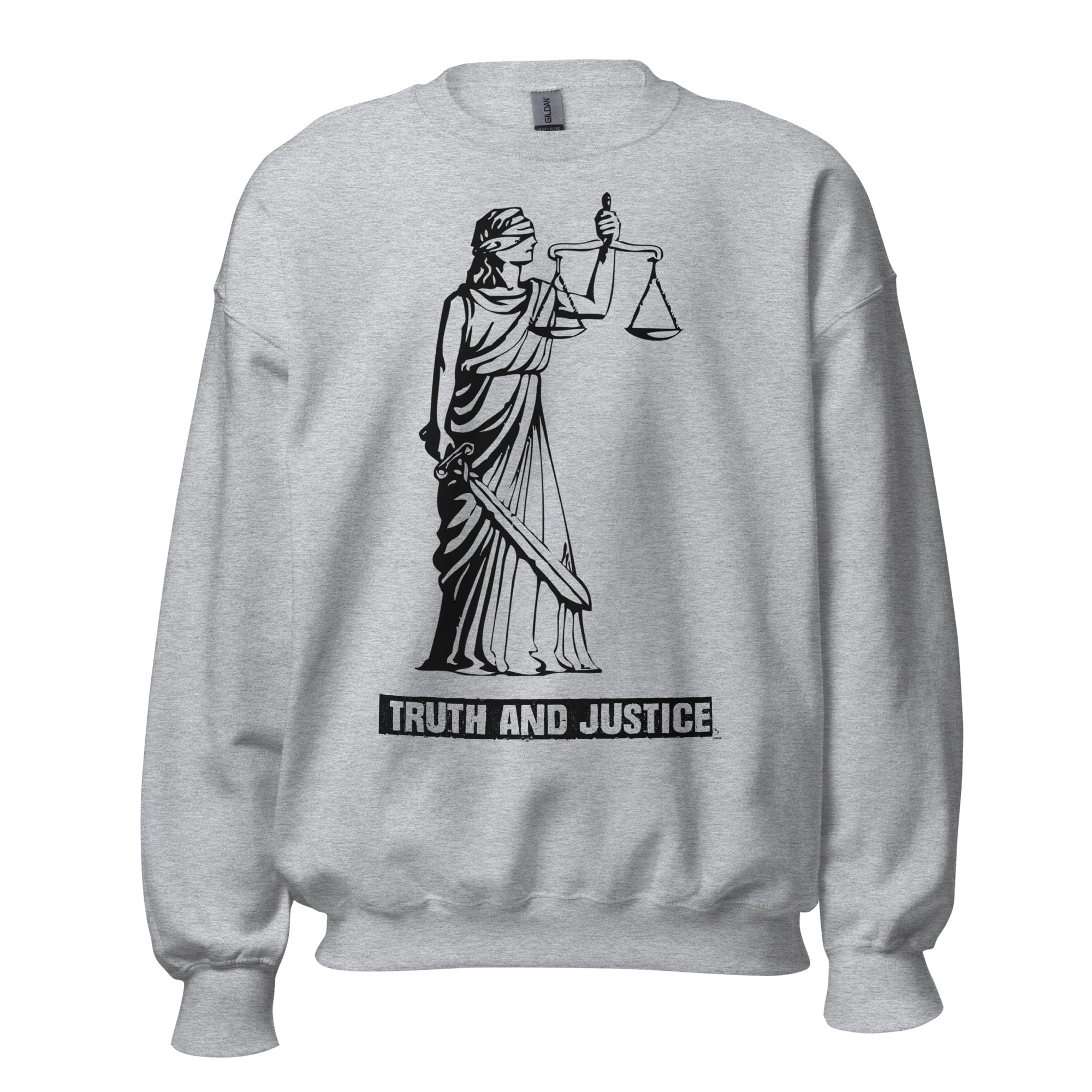 GRAPHIC T-SHIRTS Sport Grey / S Unisex Crew Neck Sweatshirt - Truth And Justice