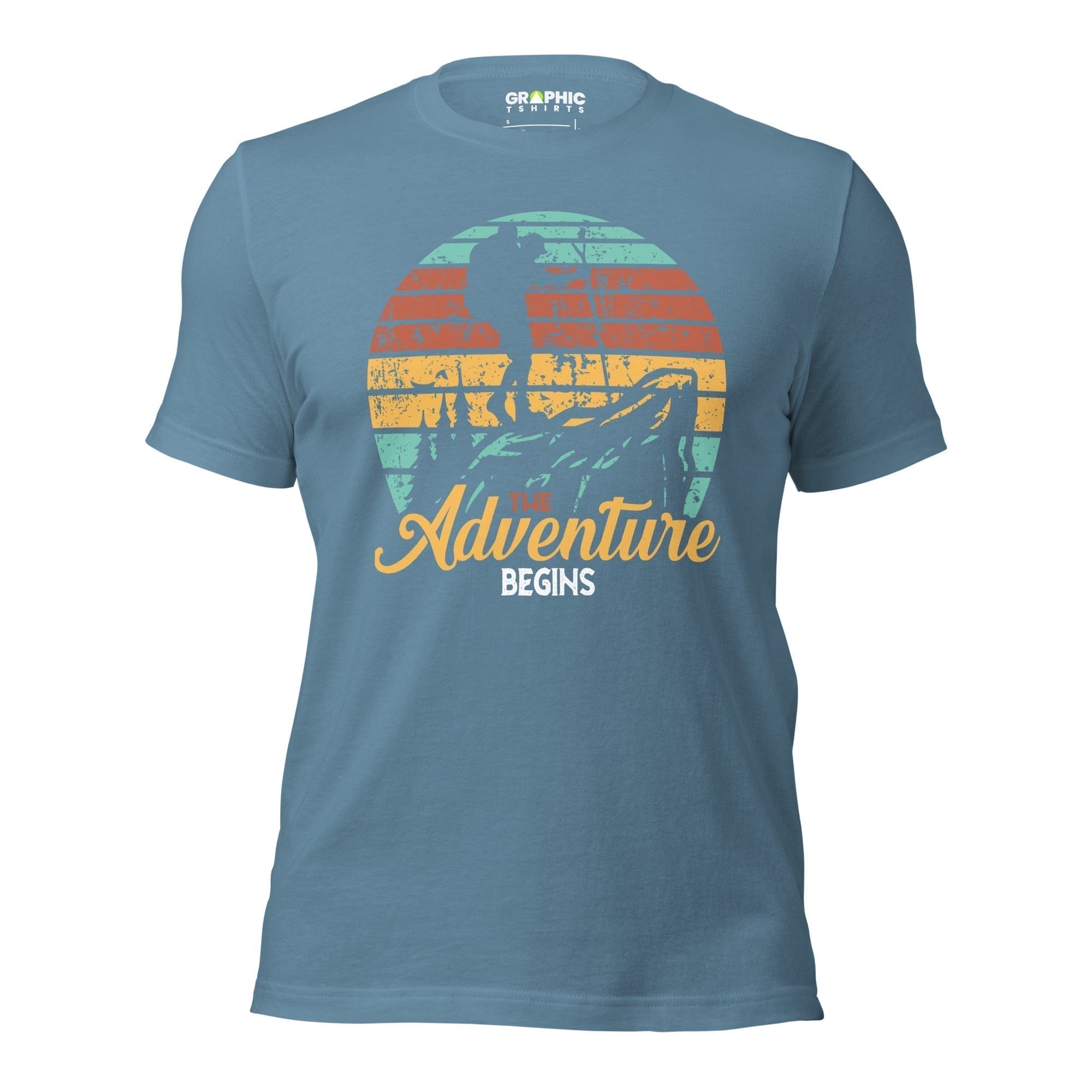 GRAPHIC T-SHIRTS Steel Blue / S Unisex Staple T-Shirt - The Adventure Begins