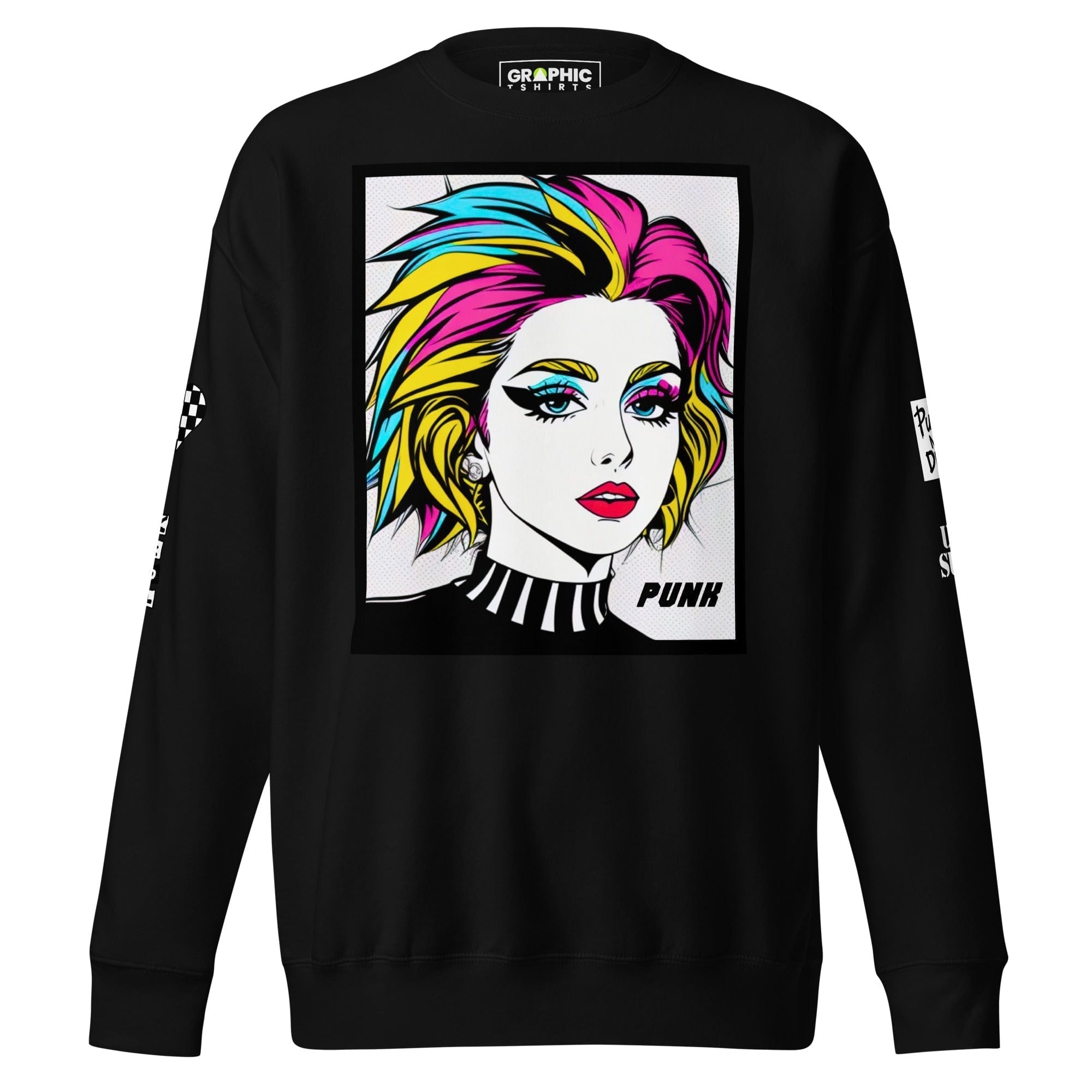 GRAPHIC T-SHIRTS Sweatshirt Black / S Unisex Premium Sweatshirt - Punk Pop Art Scene 1