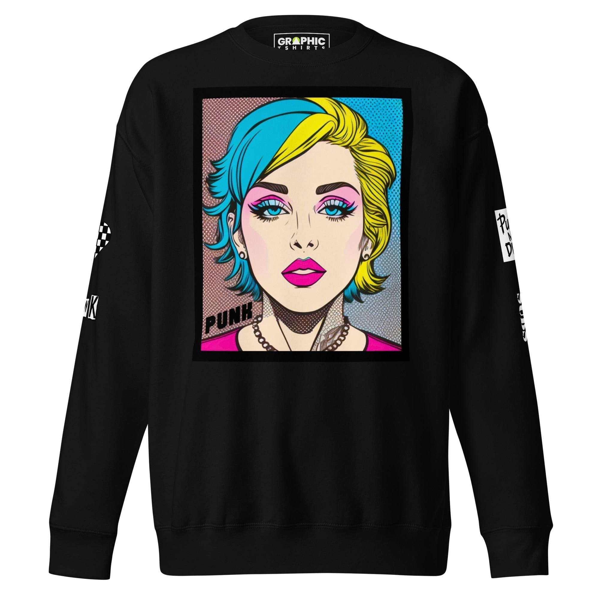 GRAPHIC T-SHIRTS Sweatshirt Black / S Unisex Premium Sweatshirt - Punk Pop Art Scene 14