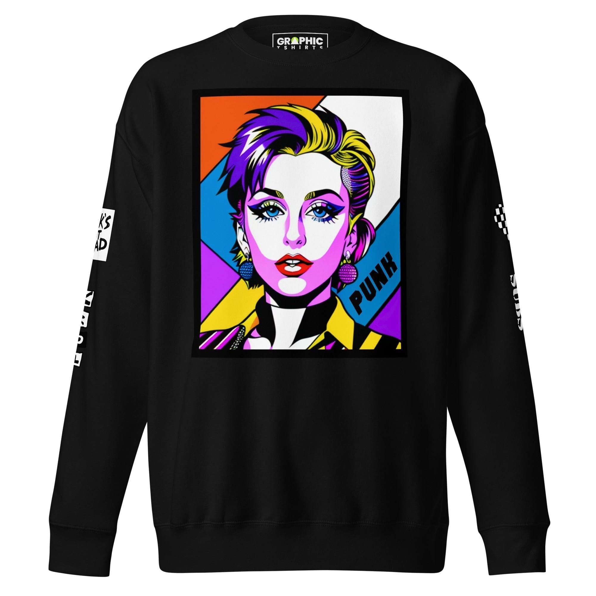 GRAPHIC T-SHIRTS Sweatshirt Black / S Unisex Premium Sweatshirt - Punk Pop Art Scene 15