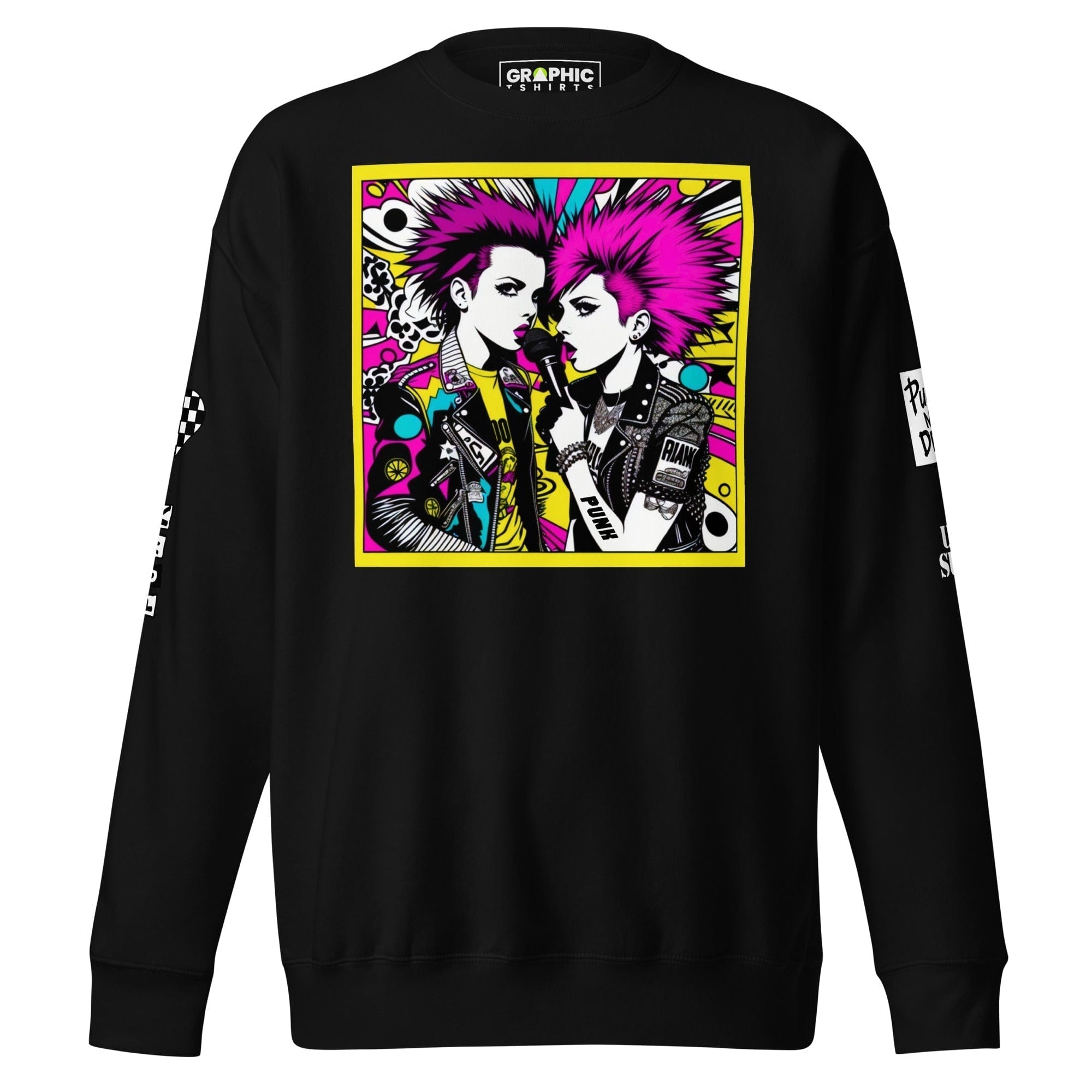 GRAPHIC T-SHIRTS Sweatshirt Black / S Unisex Premium Sweatshirt - Punk Pop Art Scene 19