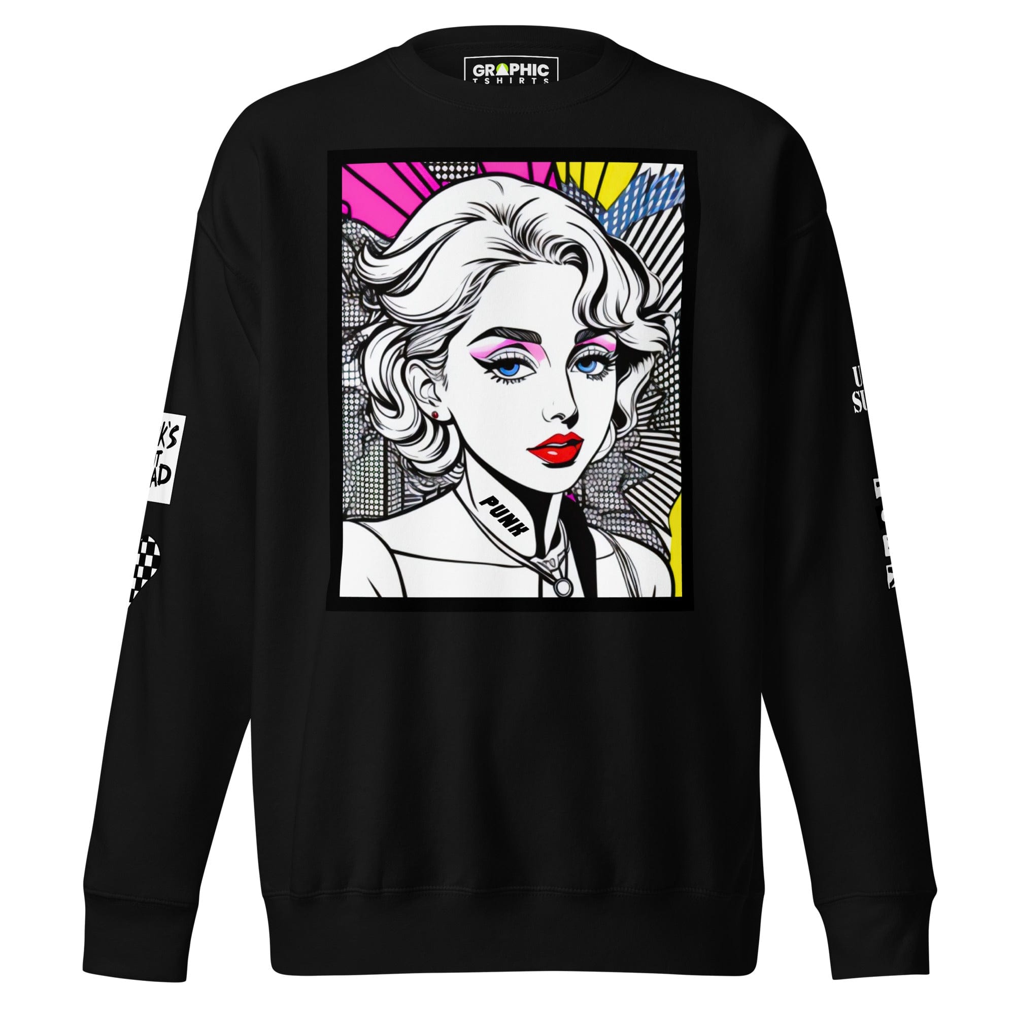 GRAPHIC T-SHIRTS Sweatshirt Black / S Unisex Premium Sweatshirt - Punk Pop Art Scene 9