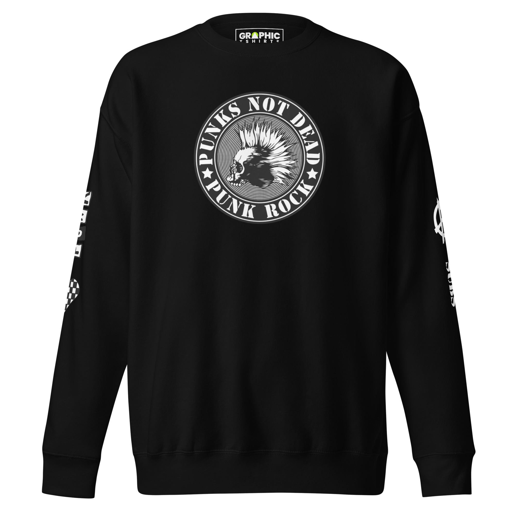 GRAPHIC T-SHIRTS Sweatshirt Black / S Unisex Premium Sweatshirt - Punks Not Dead Punk Rock