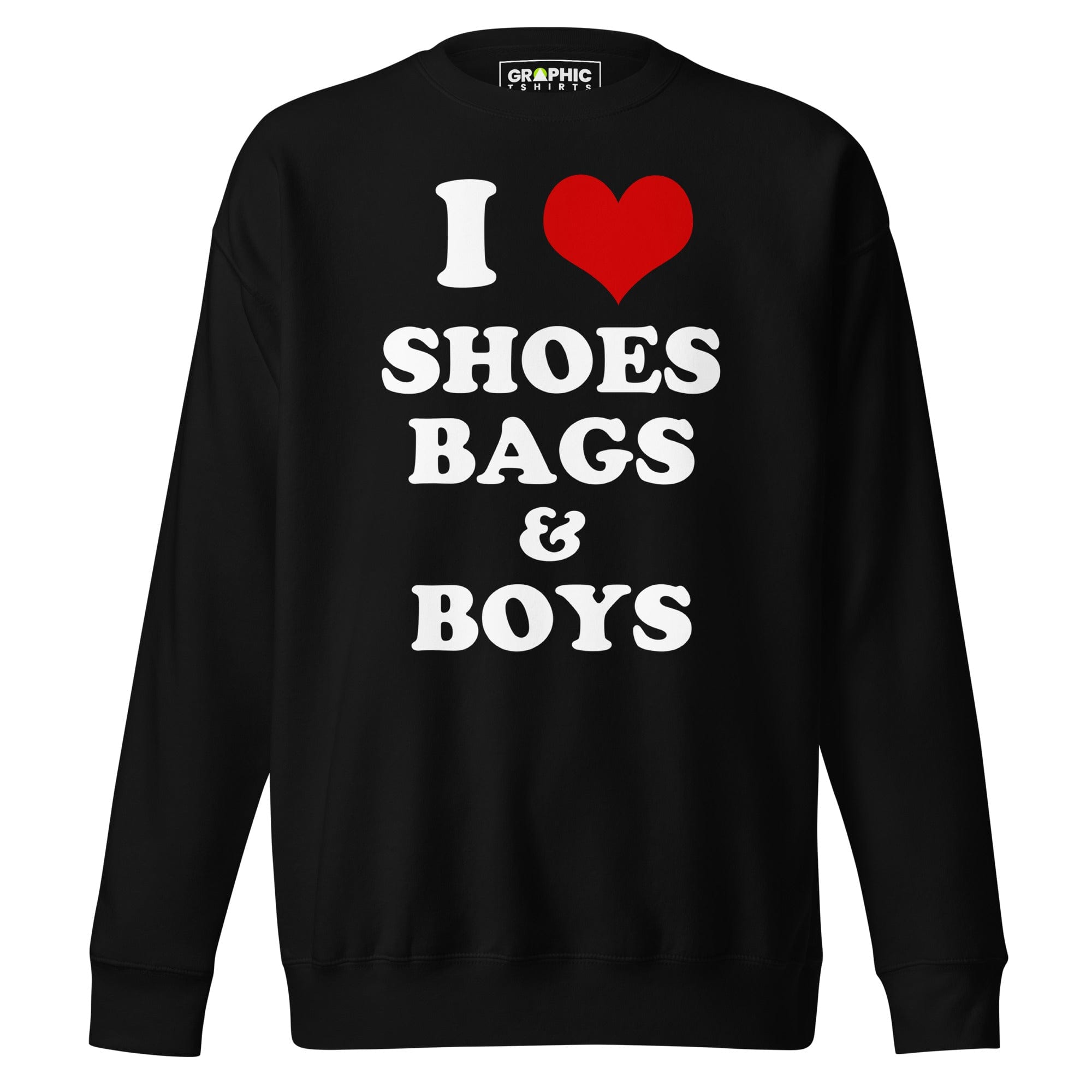 GRAPHIC T-SHIRTS Sweatshirt Black / S Women's Premium Sweatshirt - I Love Shoes Bags & Boys