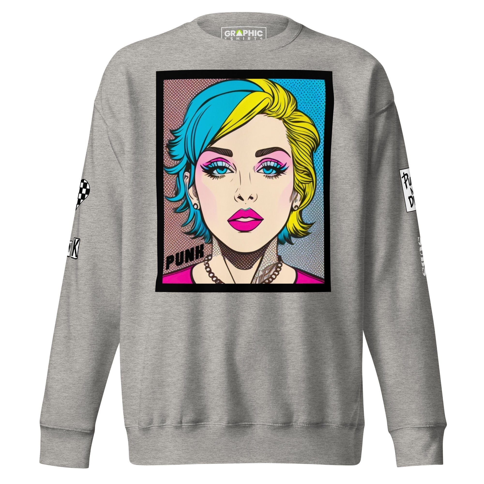 GRAPHIC T-SHIRTS Sweatshirt Carbon Grey / S Unisex Premium Sweatshirt - Punk Pop Art Scene 14