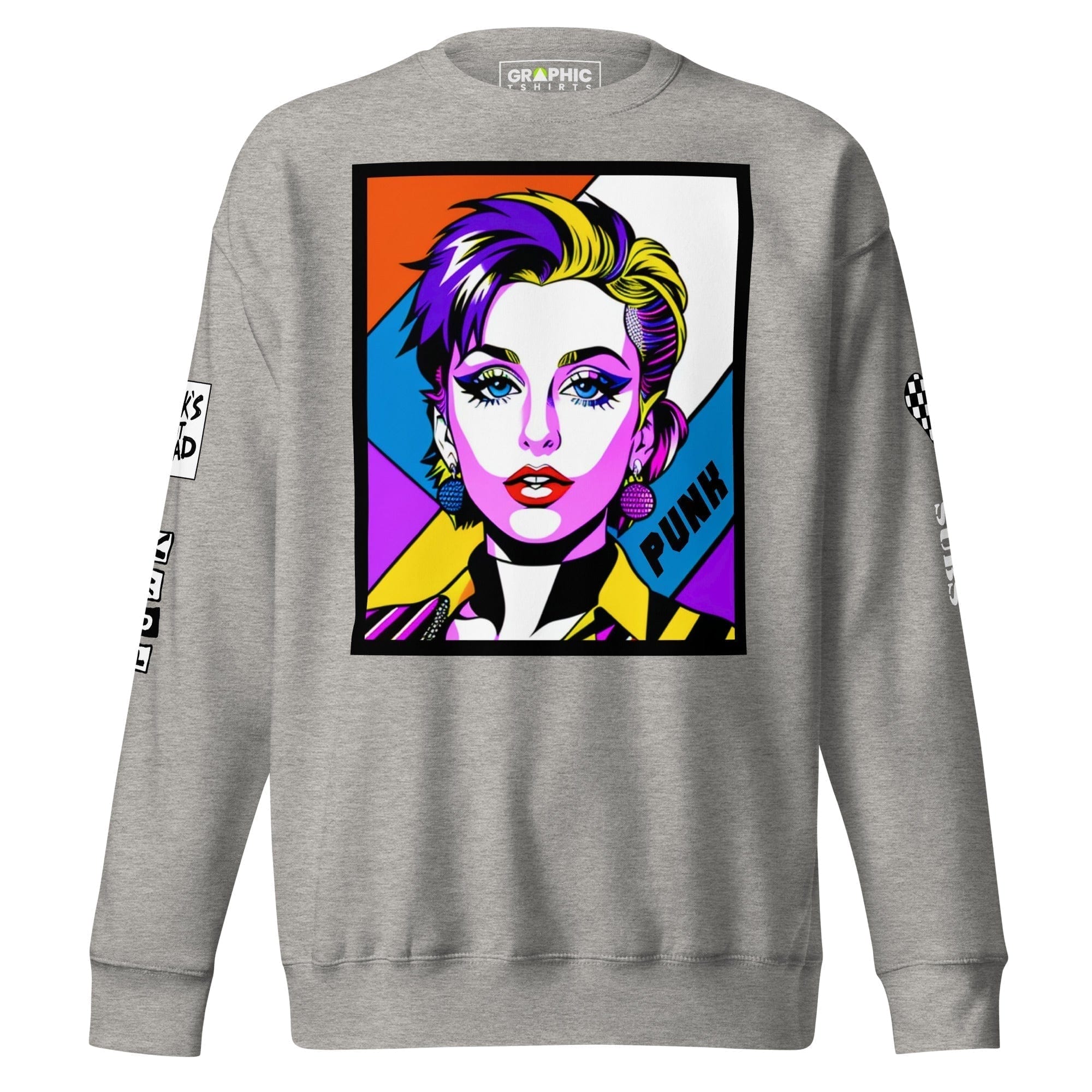 GRAPHIC T-SHIRTS Sweatshirt Carbon Grey / S Unisex Premium Sweatshirt - Punk Pop Art Scene 15