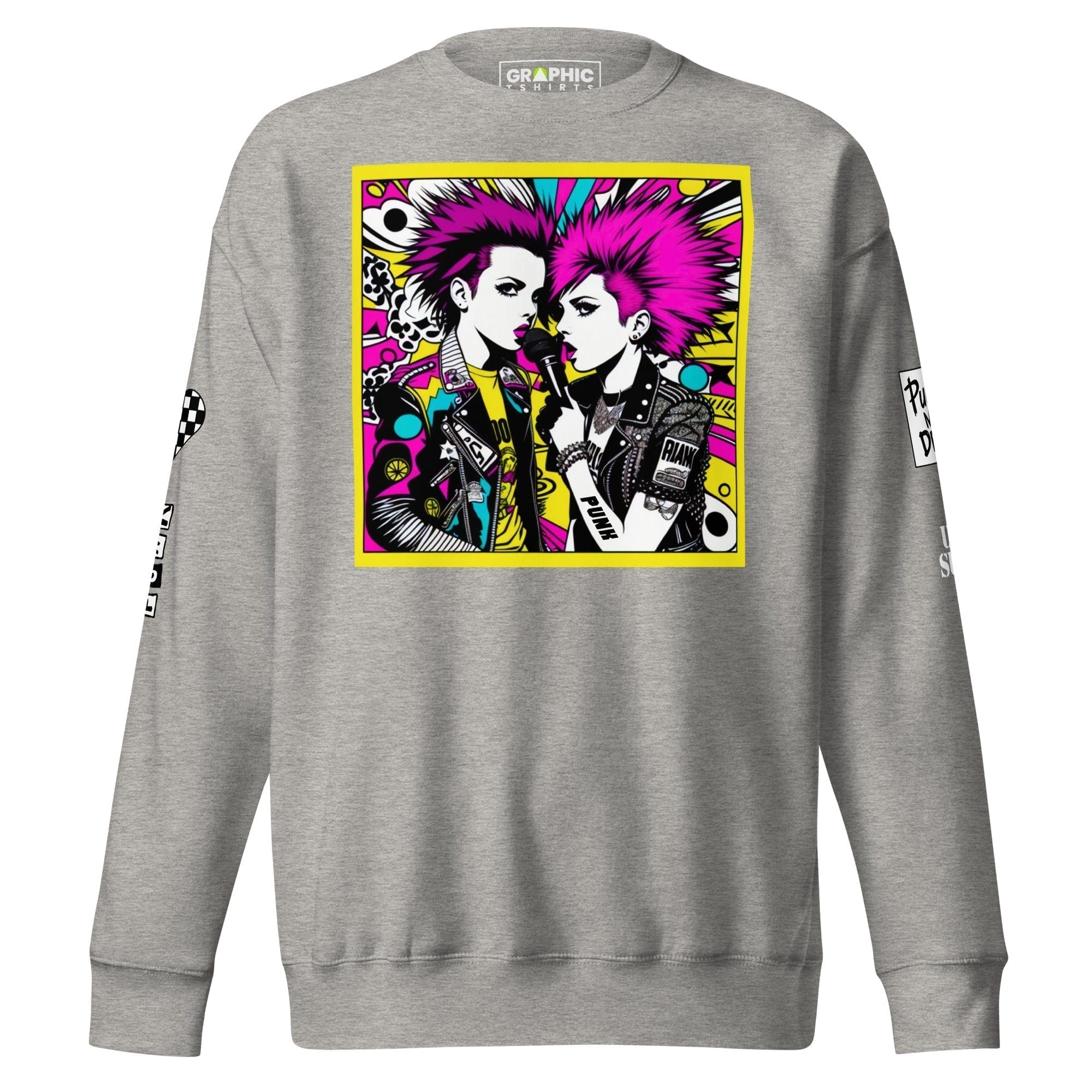 GRAPHIC T-SHIRTS Sweatshirt Carbon Grey / S Unisex Premium Sweatshirt - Punk Pop Art Scene 19