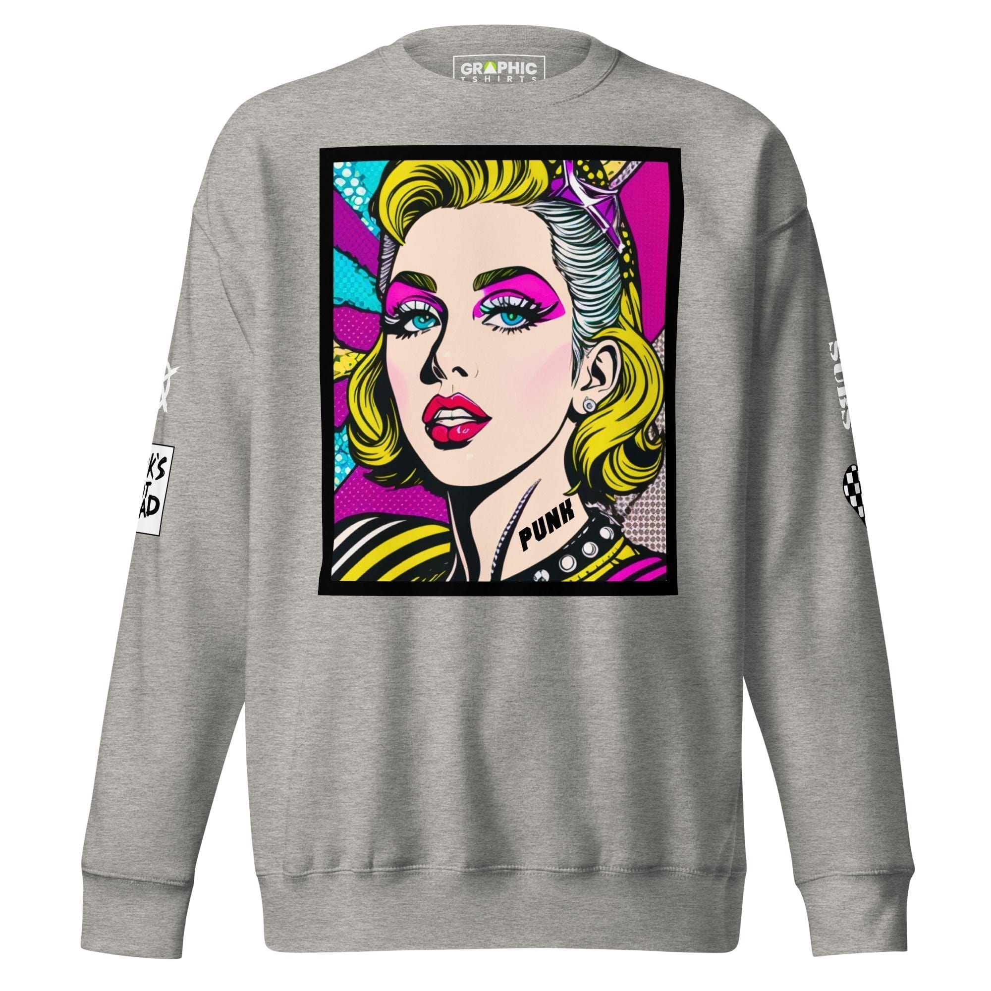 GRAPHIC T-SHIRTS Sweatshirt Carbon Grey / S Unisex Premium Sweatshirt - Punk Pop Art Scene 5