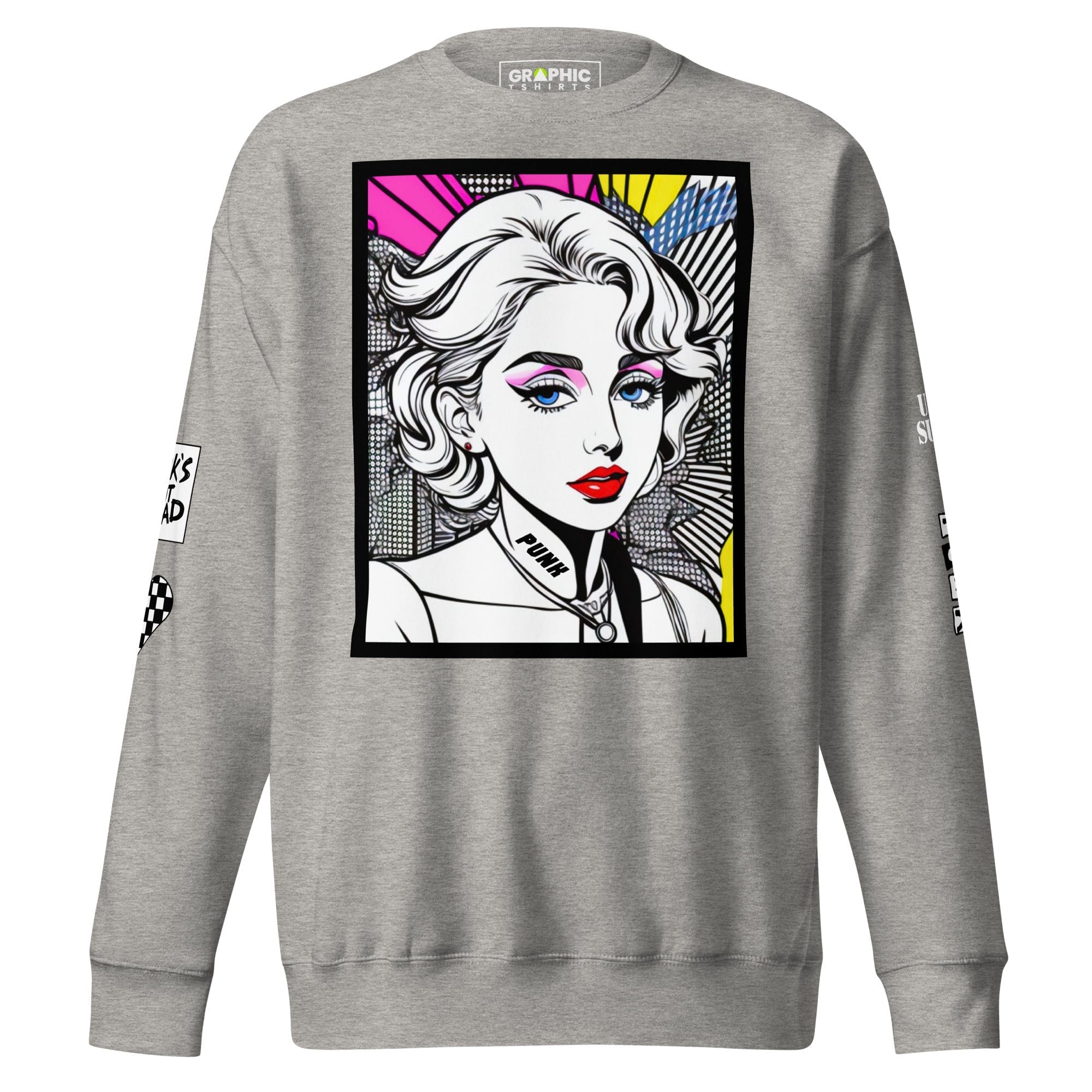 GRAPHIC T-SHIRTS Sweatshirt Carbon Grey / S Unisex Premium Sweatshirt - Punk Pop Art Scene 9