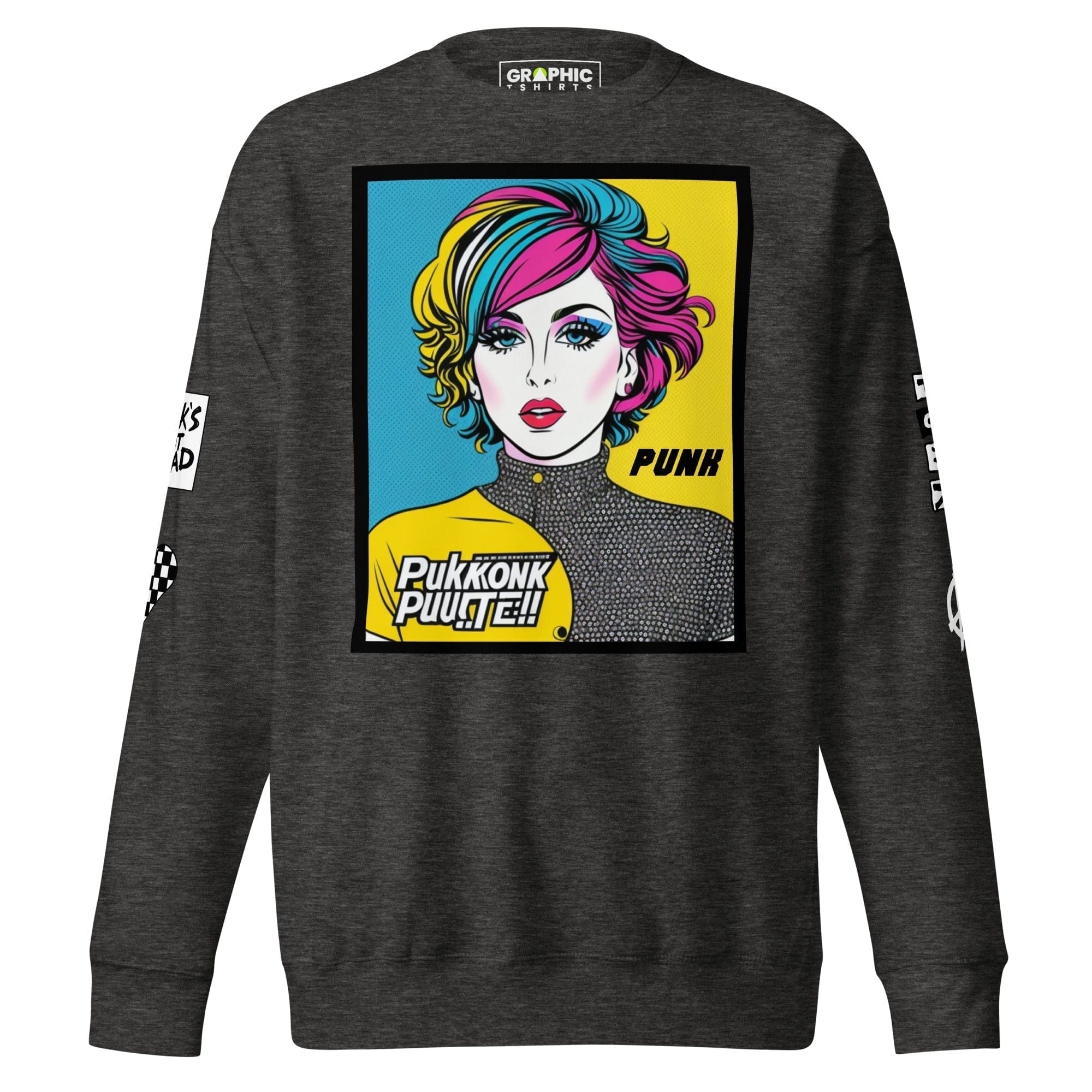 GRAPHIC T-SHIRTS Sweatshirt Charcoal Heather / S Unisex Premium Sweatshirt - Punk Pop Art Scene 10