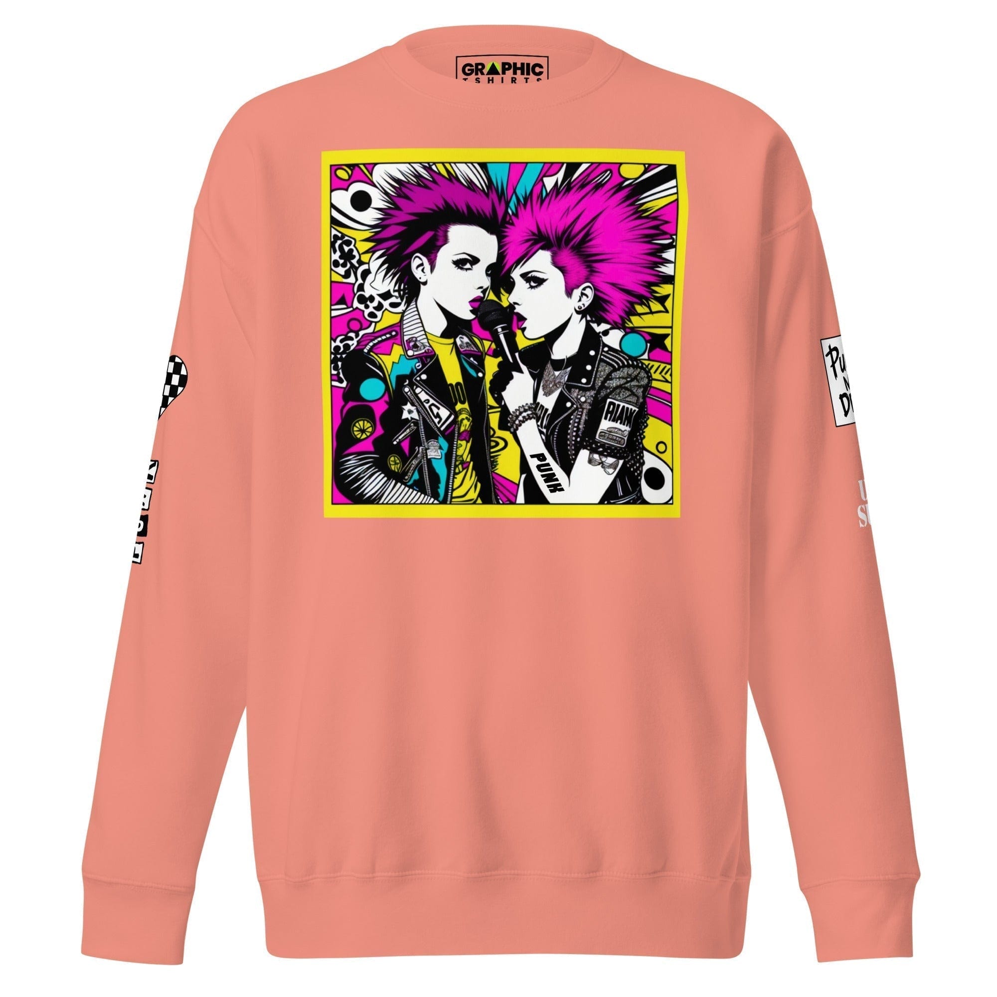 GRAPHIC T-SHIRTS Sweatshirt Dusty Rose / S Unisex Premium Sweatshirt - Punk Pop Art Scene 19