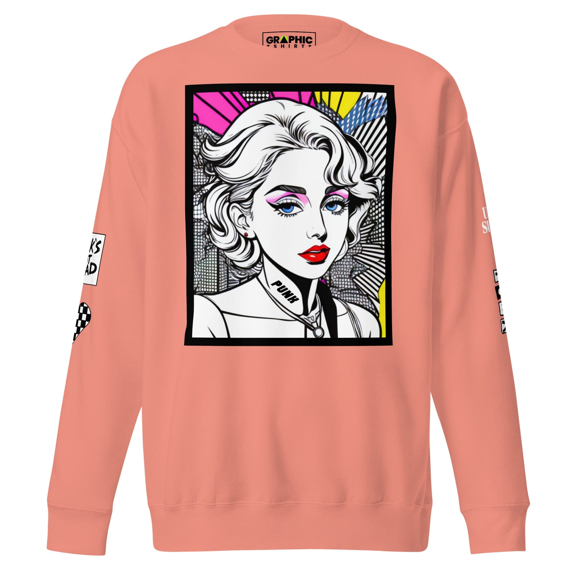 GRAPHIC T-SHIRTS Sweatshirt Dusty Rose / S Unisex Premium Sweatshirt - Punk Pop Art Scene 9