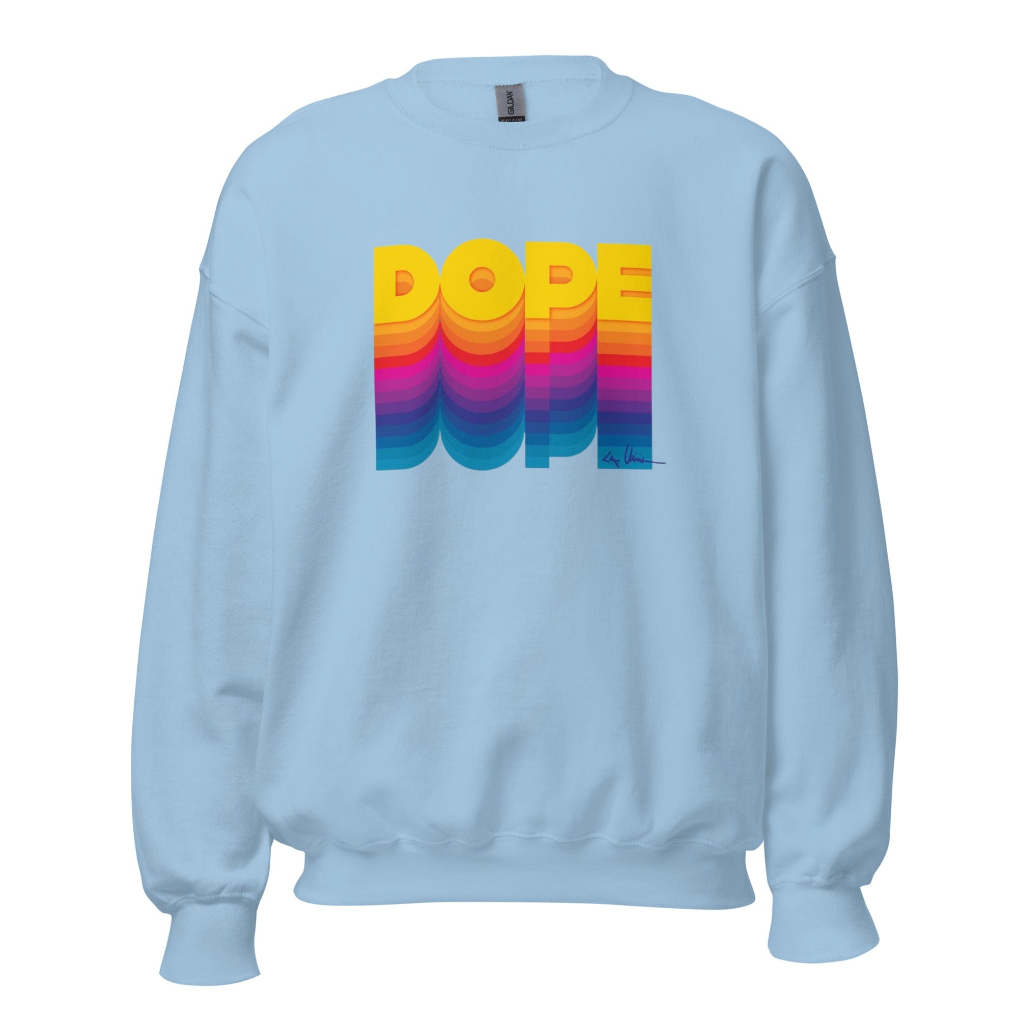 GRAPHIC T-SHIRTS Sweatshirt Light Blue / S Unisex Crew Neck Sweatshirt - DOPE