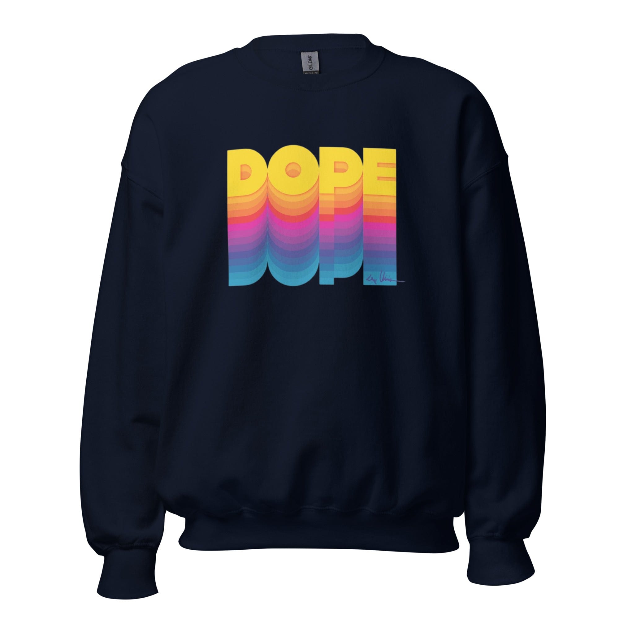 GRAPHIC T-SHIRTS Sweatshirt Navy / S Unisex Crew Neck Sweatshirt - Dope