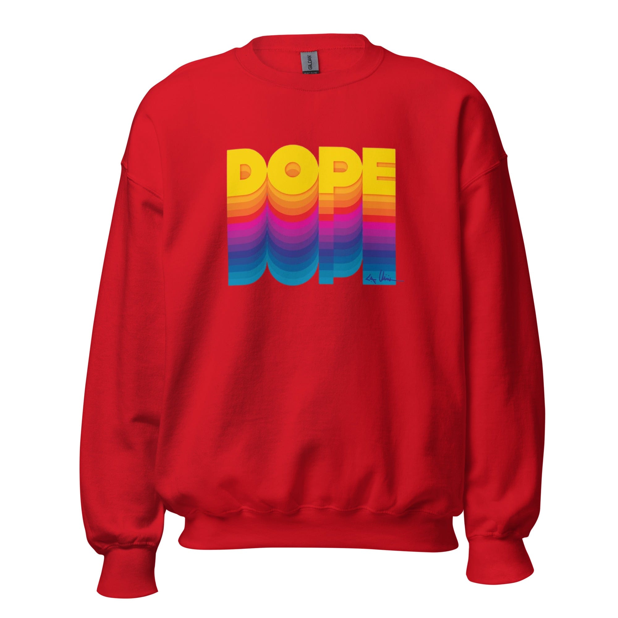 GRAPHIC T-SHIRTS Sweatshirt Red / S Unisex Crew Neck Sweatshirt - Dope