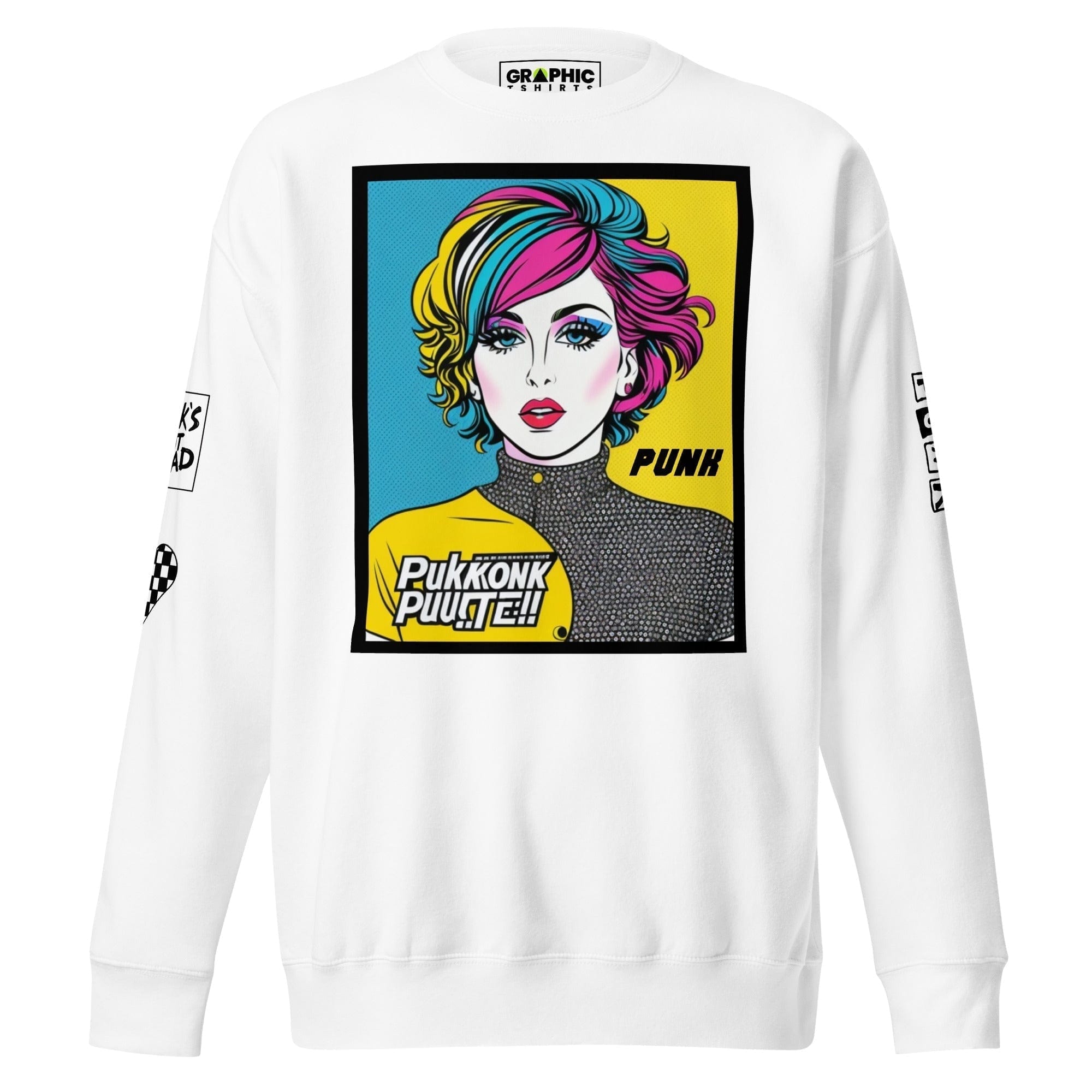 GRAPHIC T-SHIRTS Sweatshirt White / S Unisex Premium Sweatshirt - Punk Pop Art Scene 10