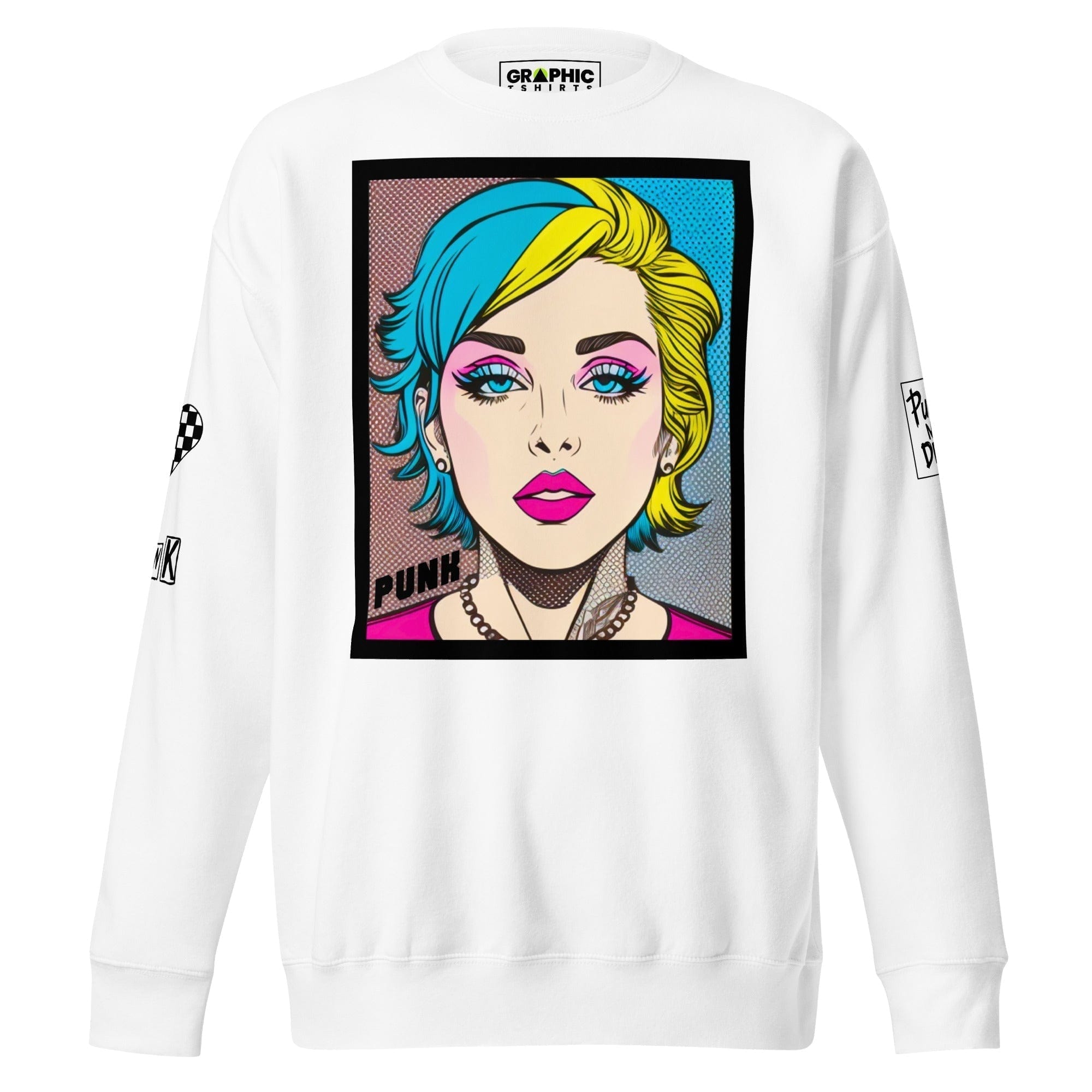 GRAPHIC T-SHIRTS Sweatshirt White / S Unisex Premium Sweatshirt - Punk Pop Art Scene 14