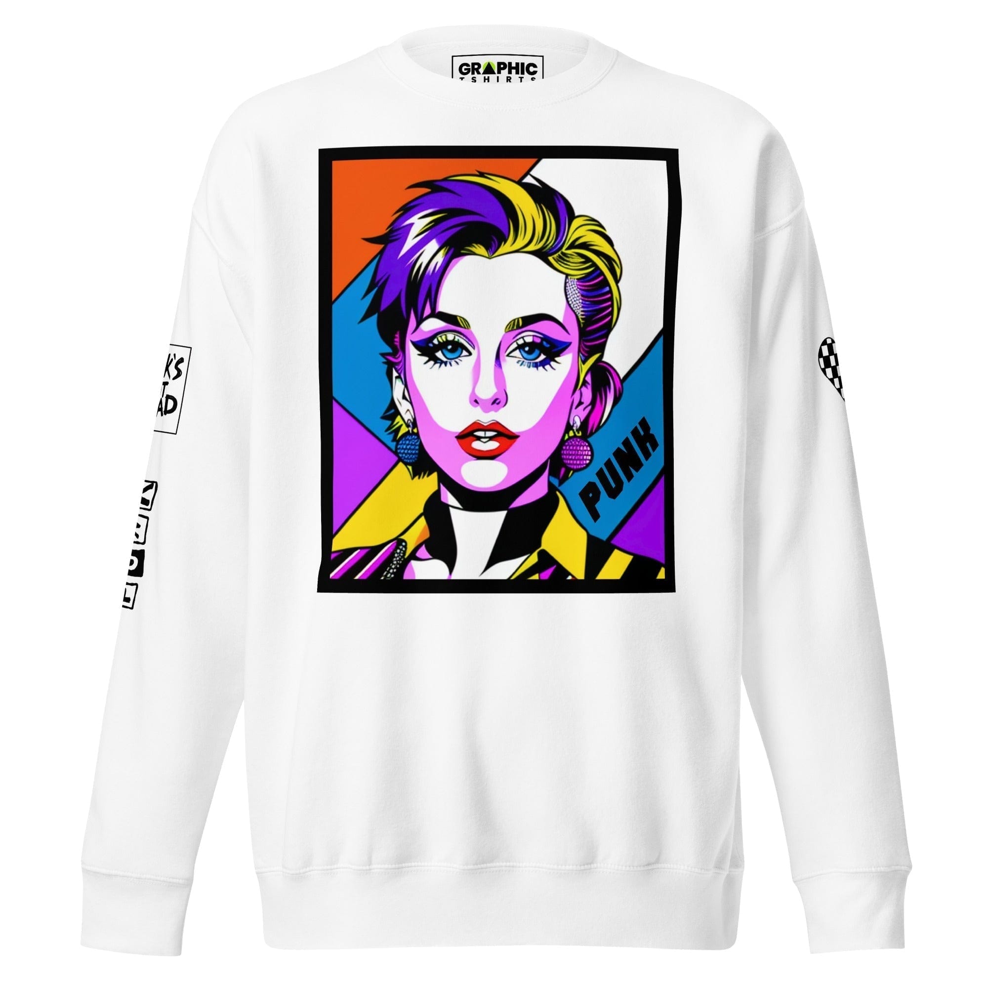 GRAPHIC T-SHIRTS Sweatshirt White / S Unisex Premium Sweatshirt - Punk Pop Art Scene 15